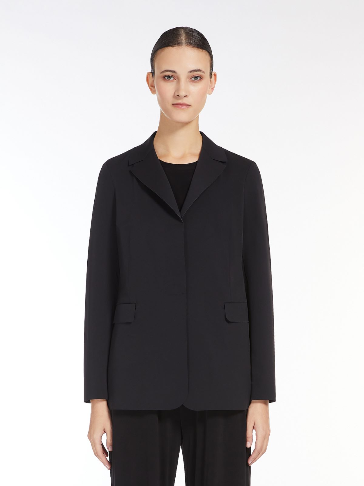 Single-breasted technical jersey blazer