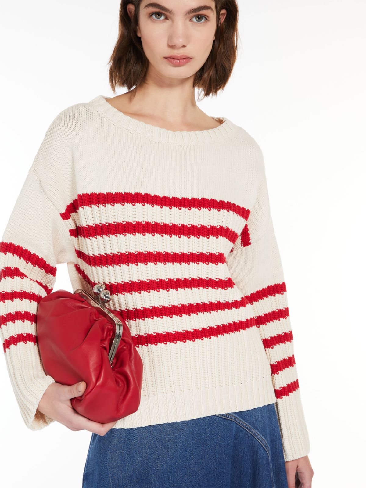 Cotton boat-neck sweater