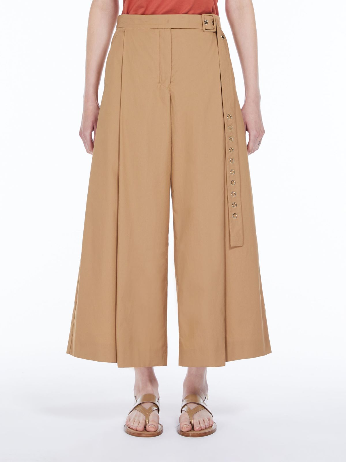 Wide-fit poplin trousers