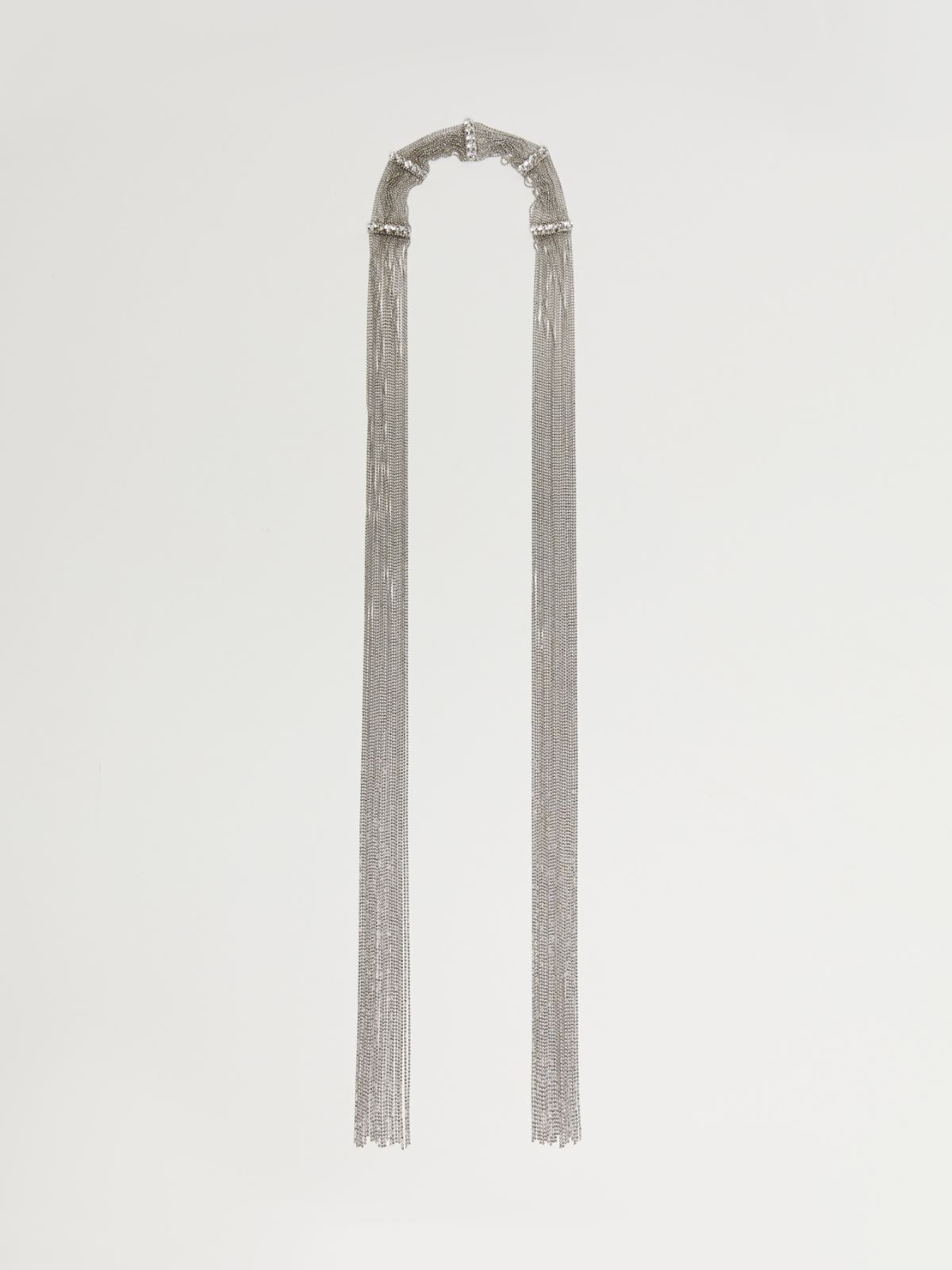 Metal scarf necklace