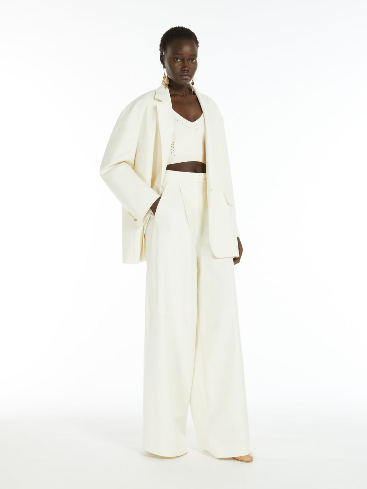 Oversize blazer in cotton canvas