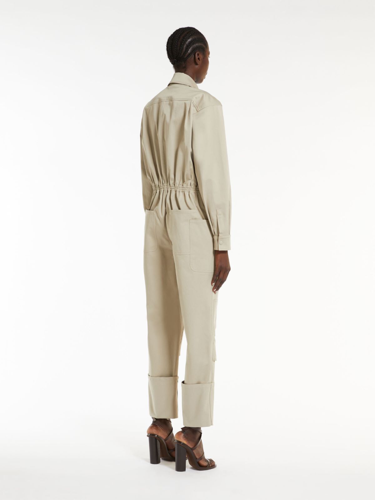 Stretch cotton workwear jumpsuit