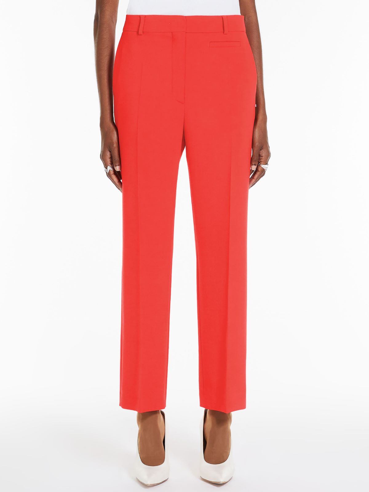 Slim-fit stretch wool trousers