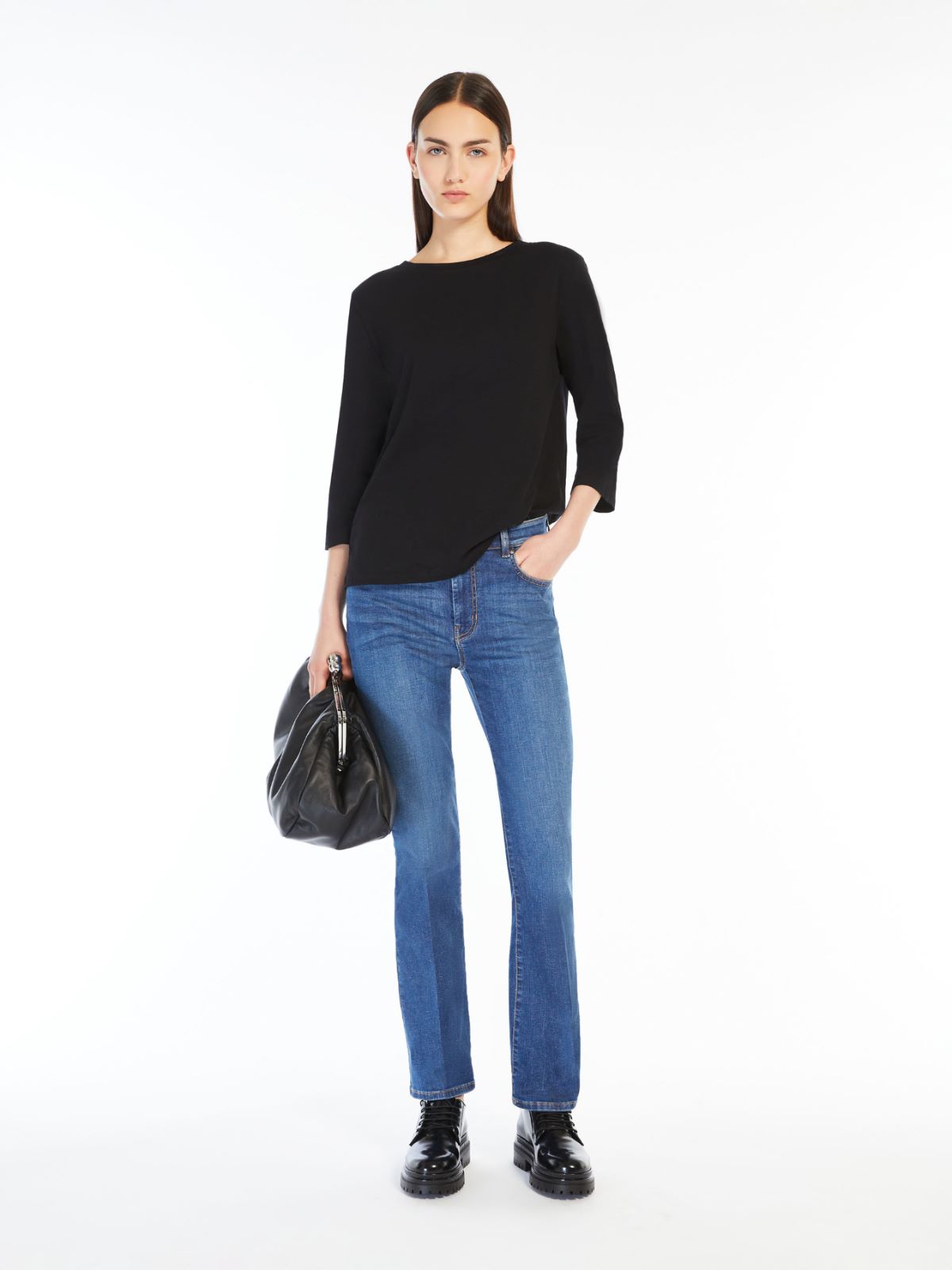 Jersey boat-neck T-shirt