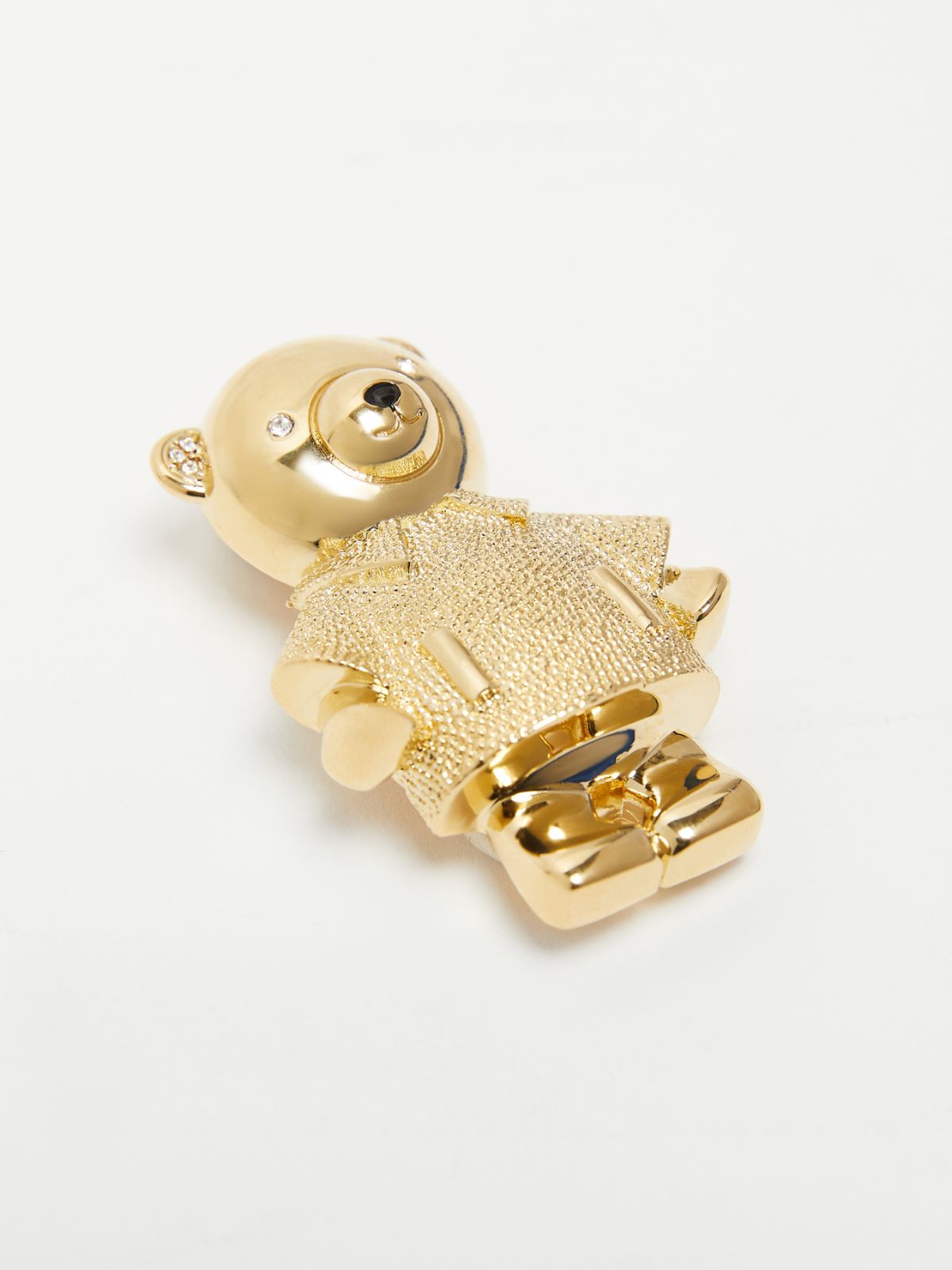 Metal teddy bear brooch