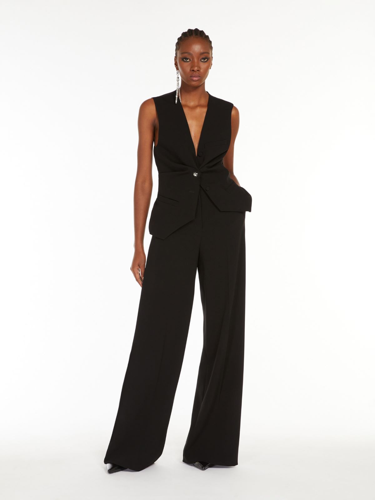 Straight cady trousers