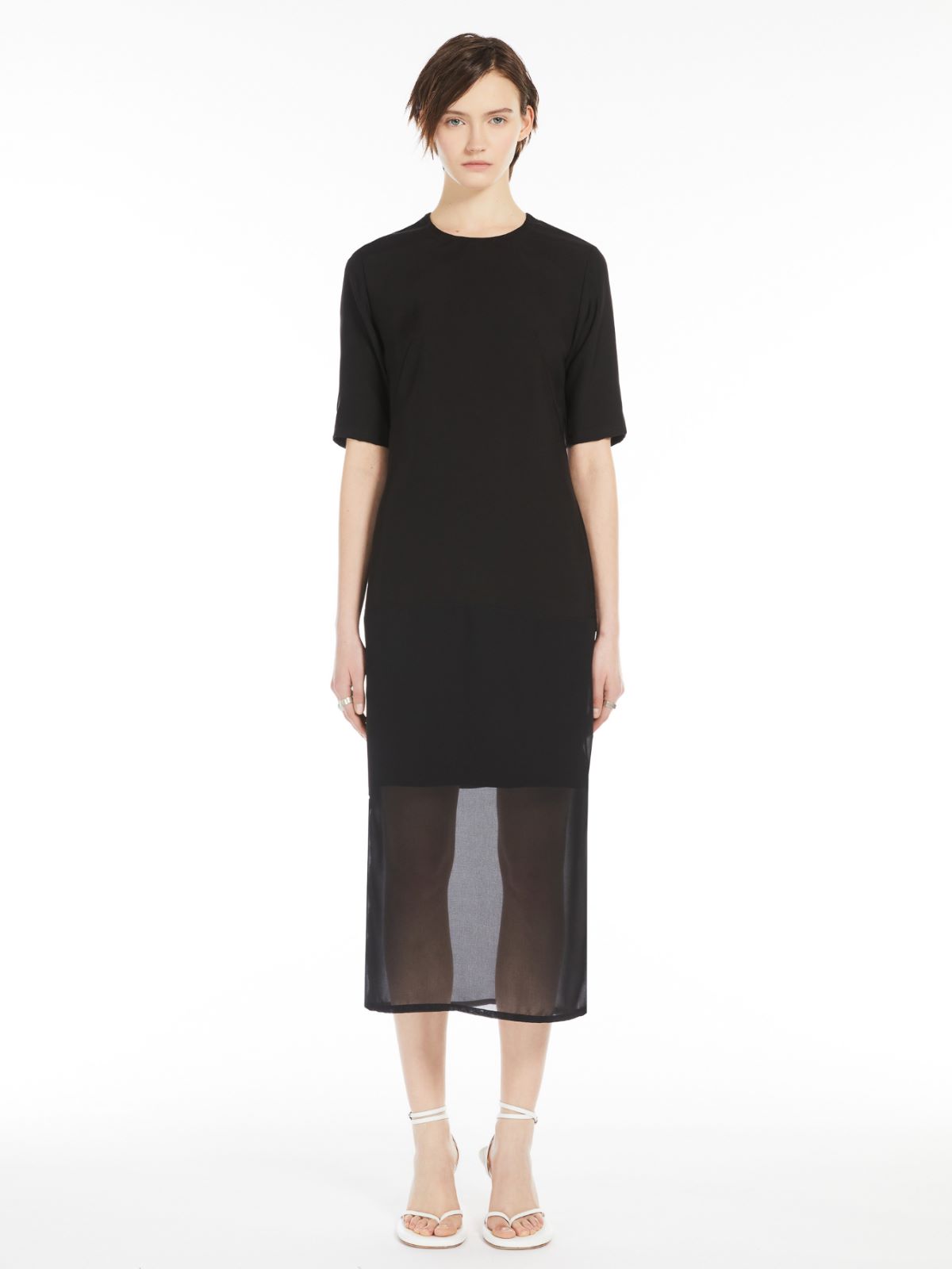 Dress with chiffon insert