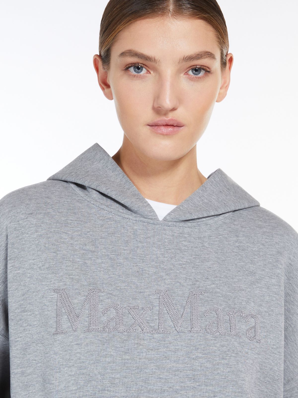 Jersey sweatshirt with embroidery