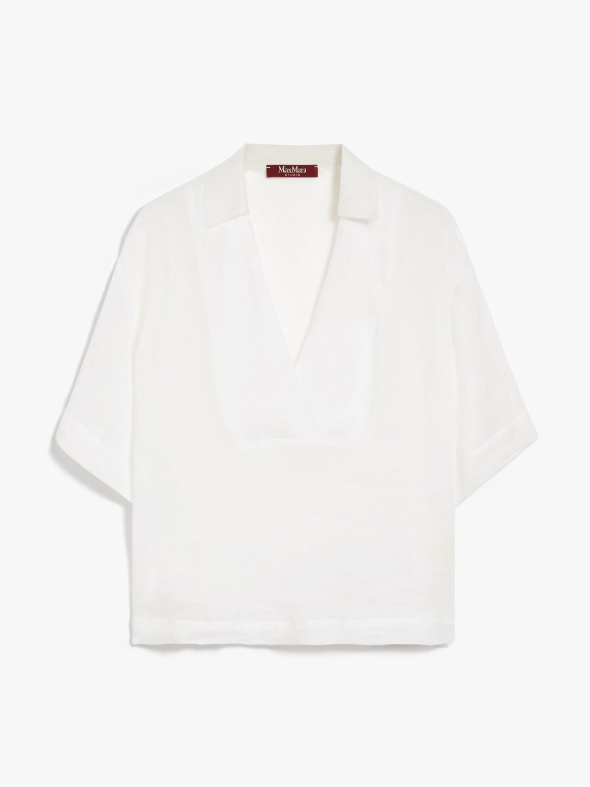 Polo T-shirt in ramie gauze