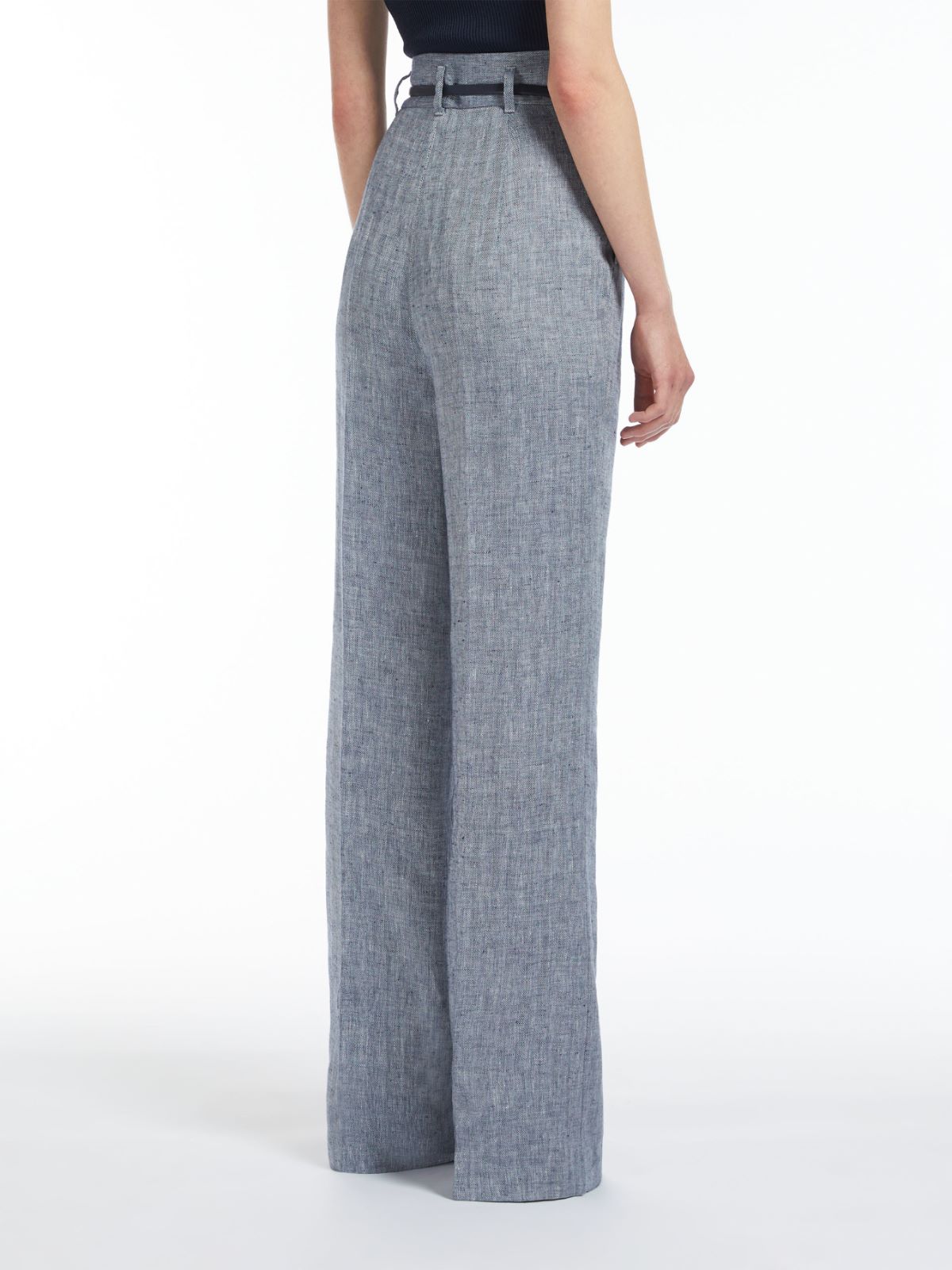 Herringbone linen trousers