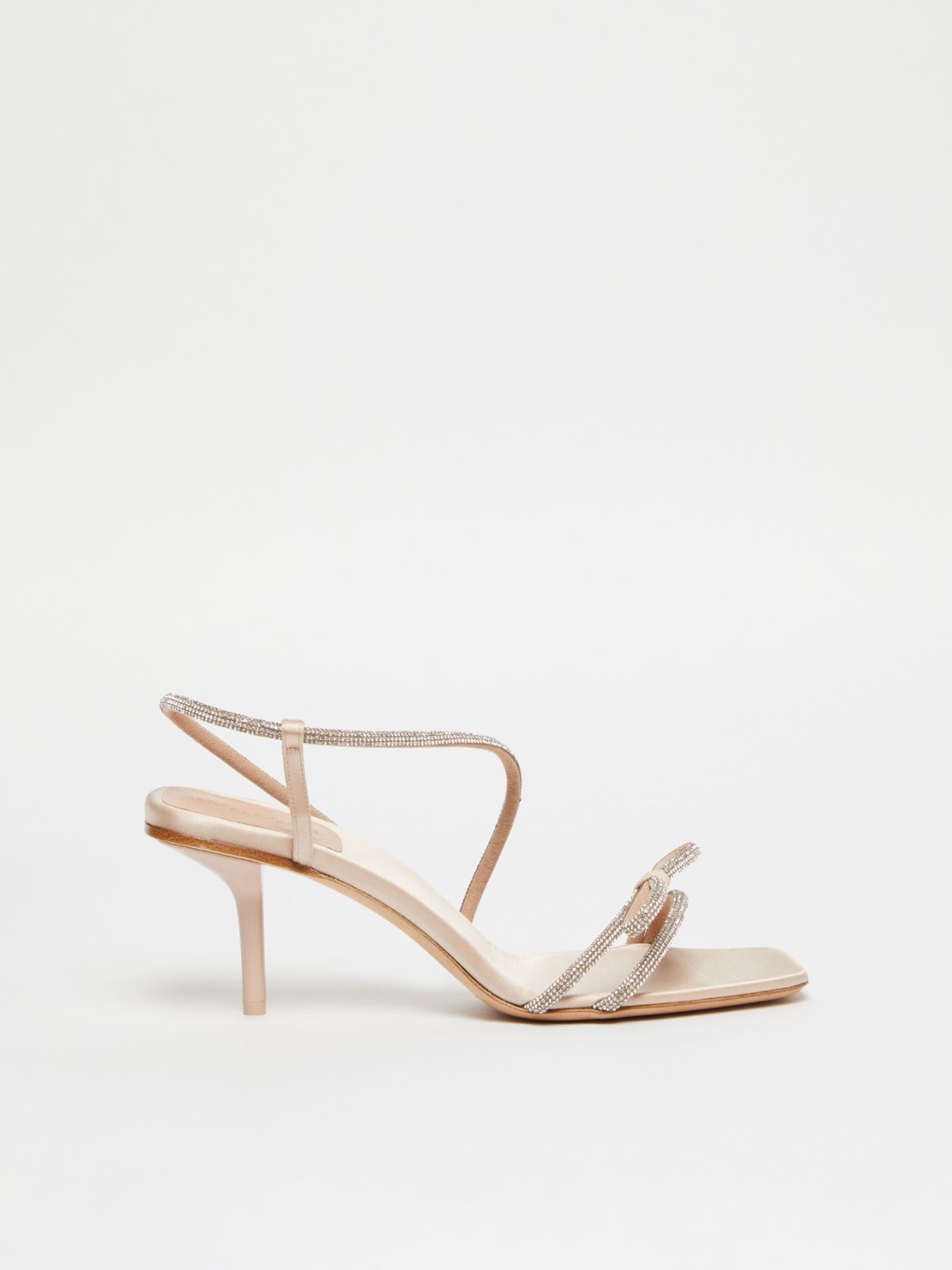 Bow-adorned satin sandals