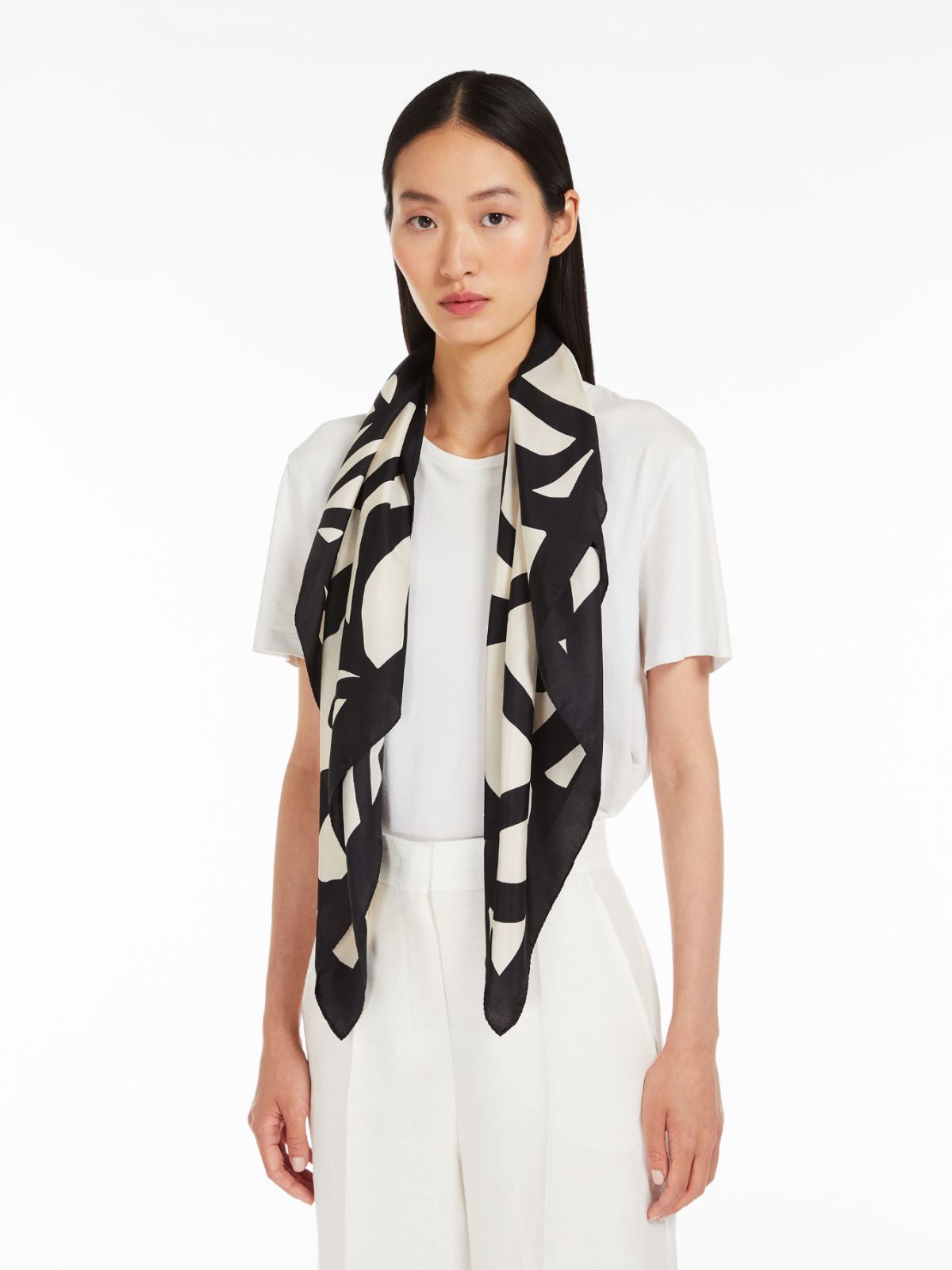 Printed silk scarf