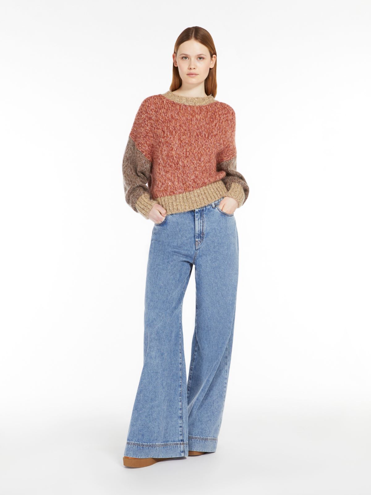 Mohair chiné yarn sweater