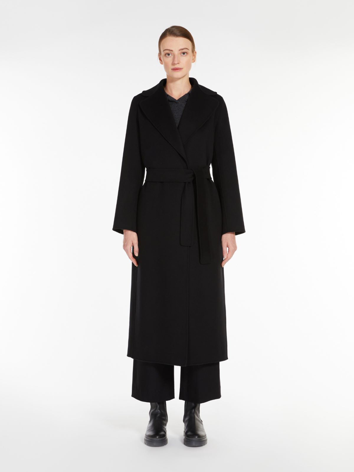 Wool coat with belt