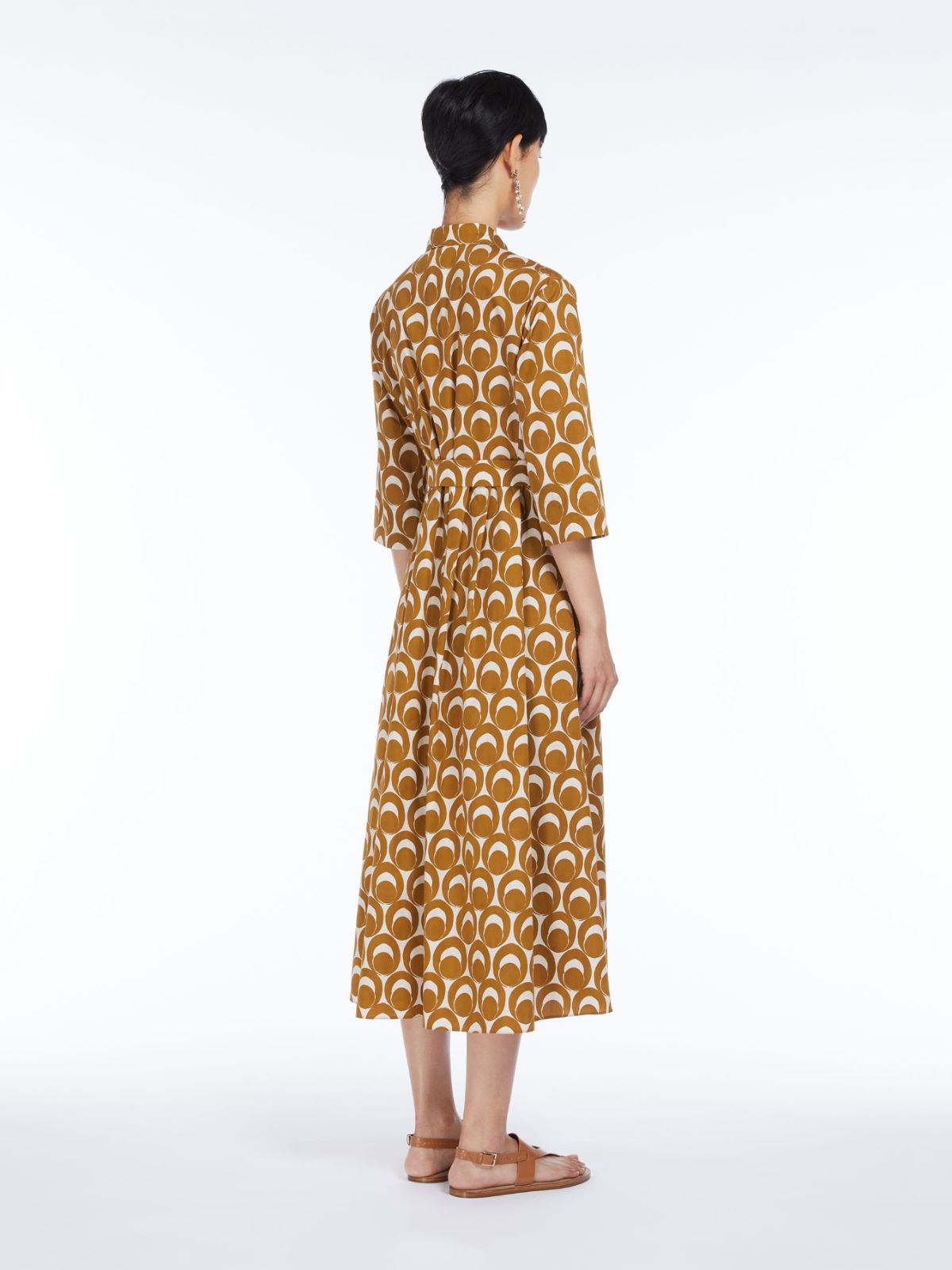 Printed poplin shirt dress