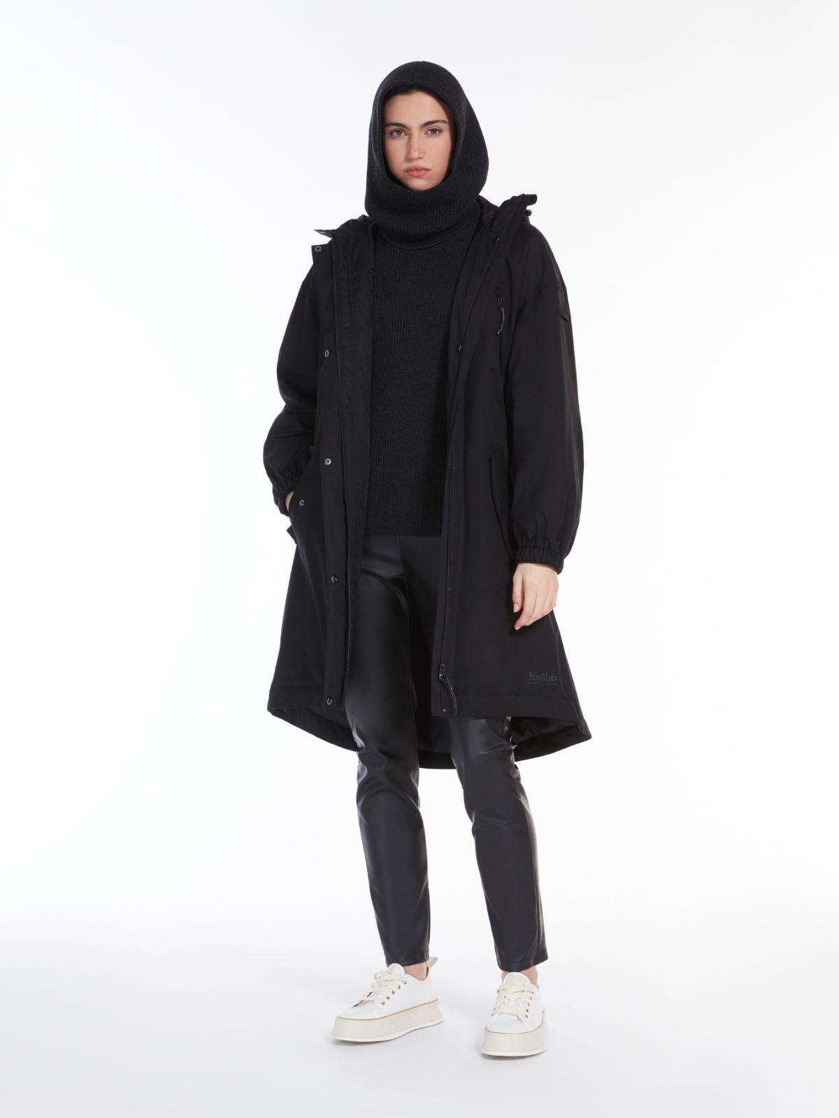 Coated jersey leggings