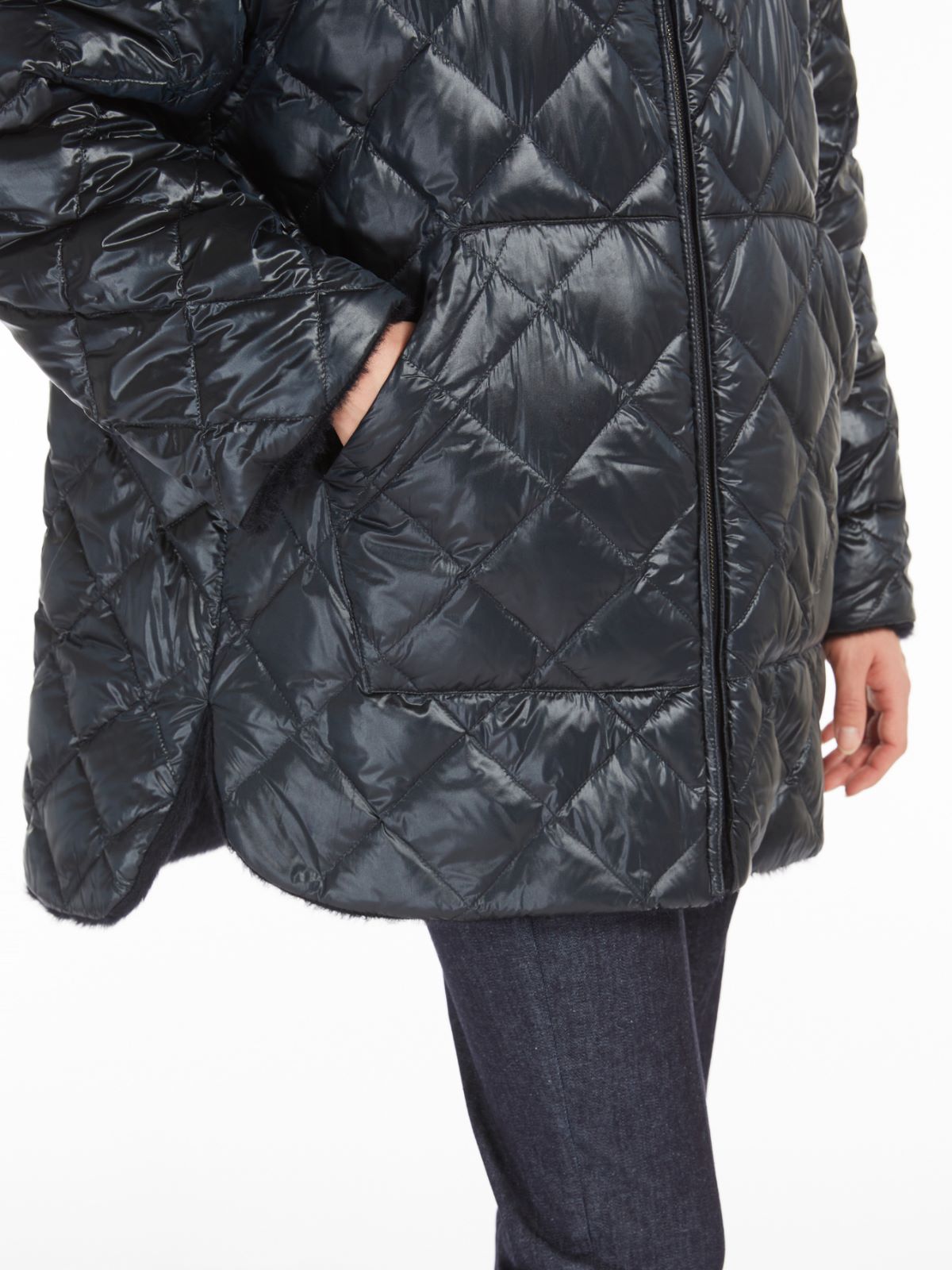 Reversible alpaca and wool down jacket