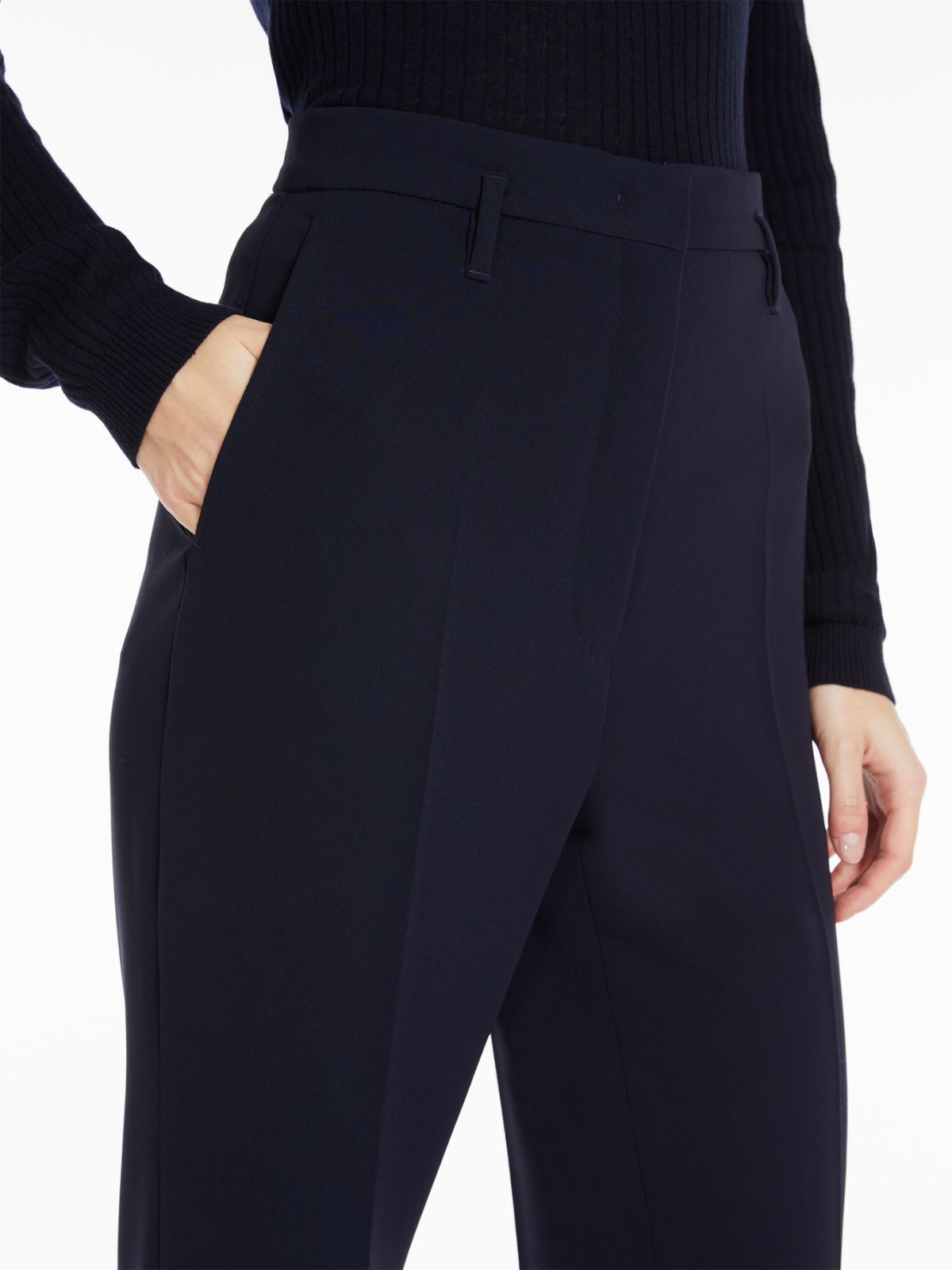 Flared cady trousers