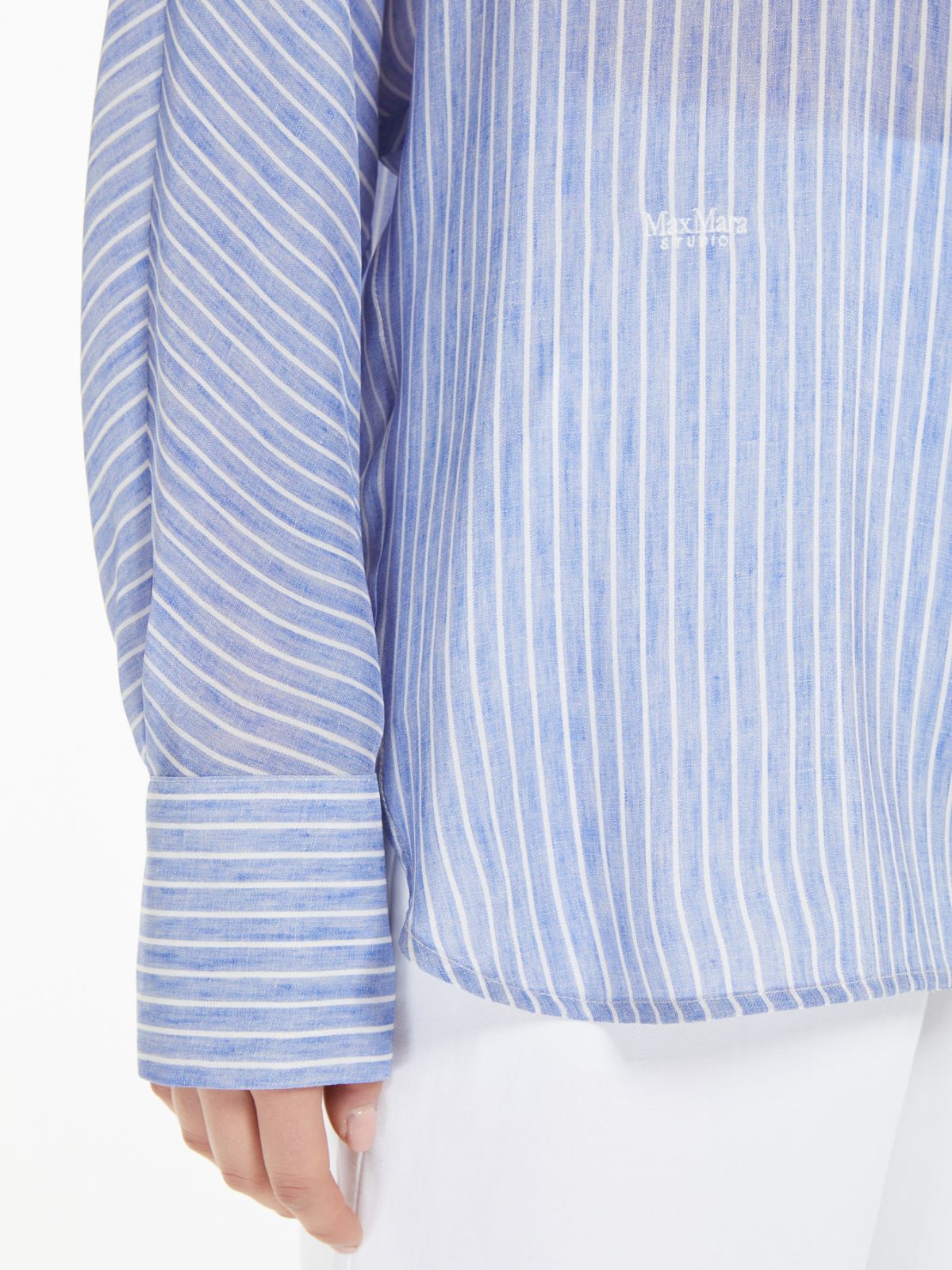 Silk shirt with embroidered logo