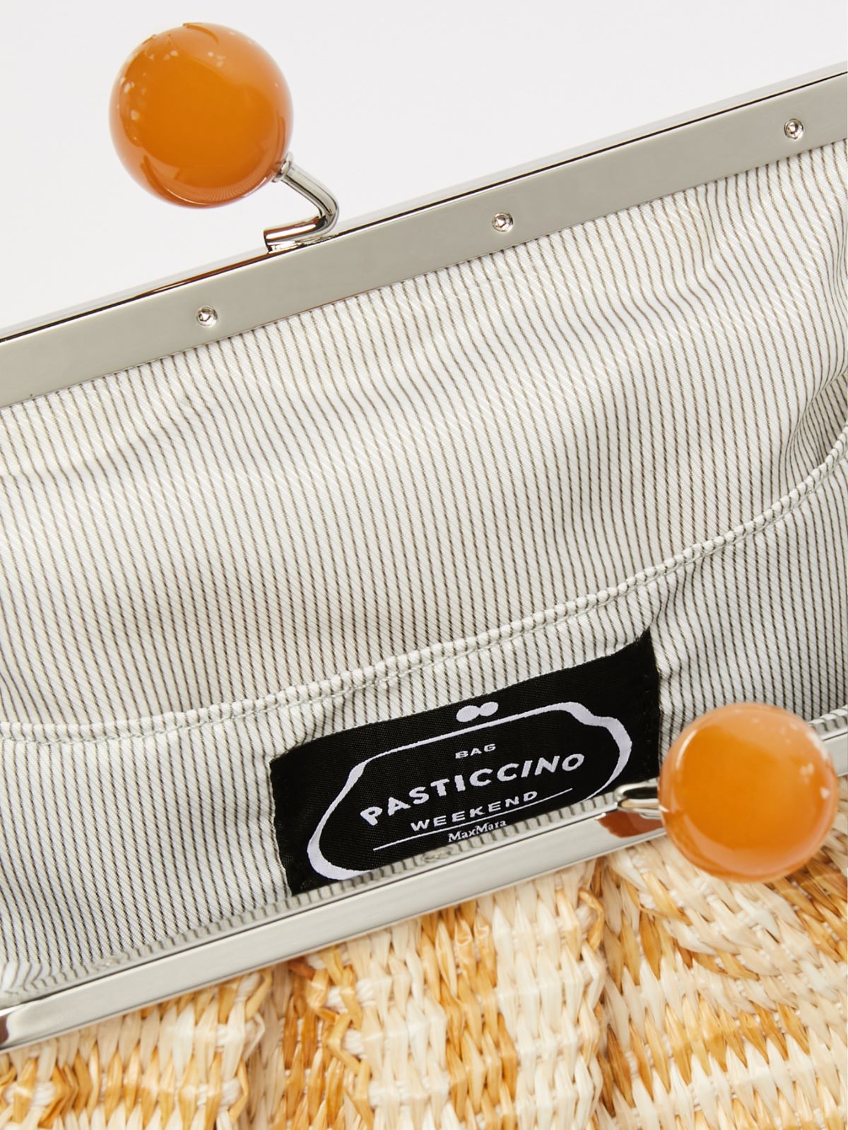 Medium raffia-look jacquard Pasticcino Bag