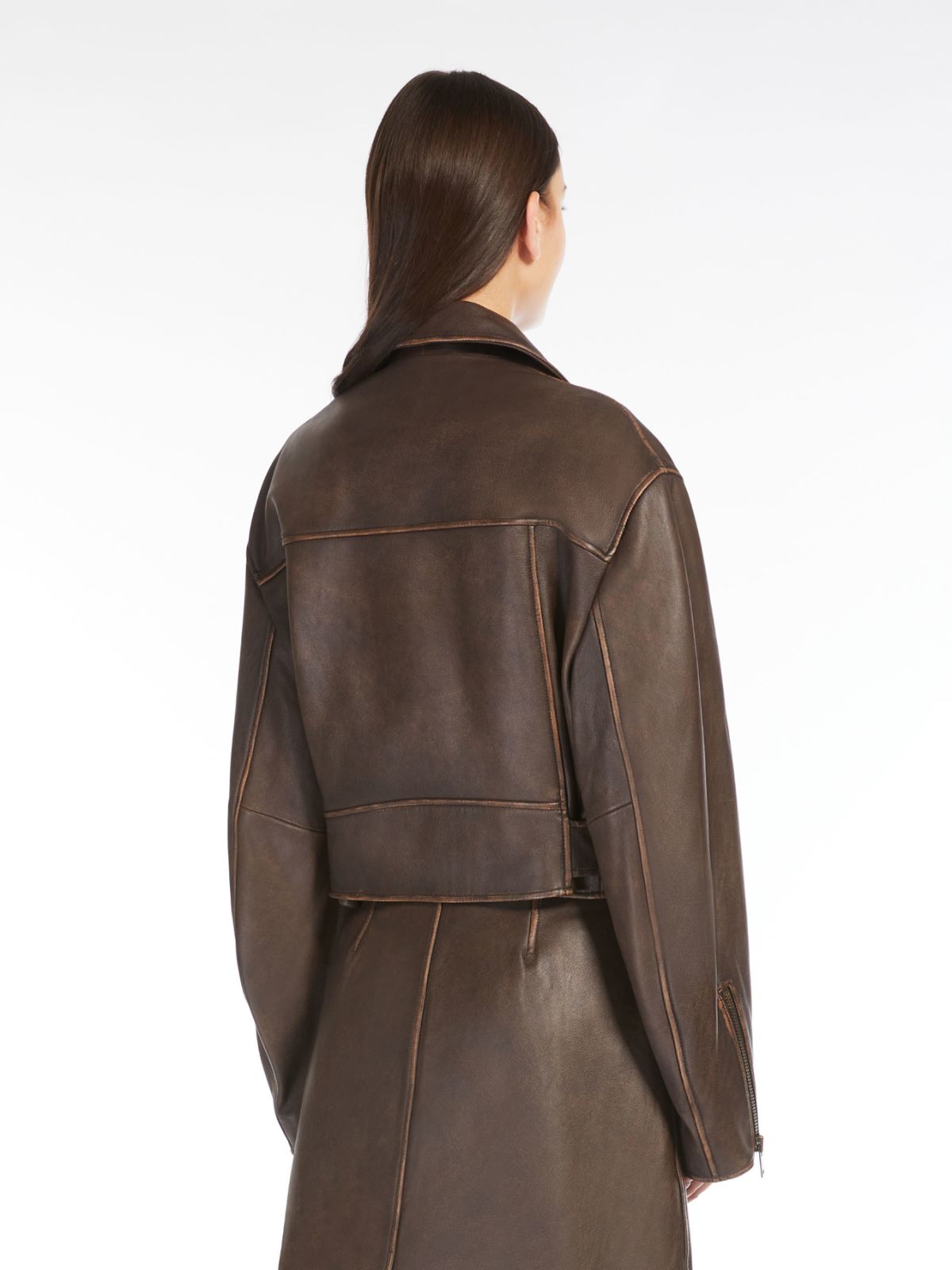 Leather biker jacket