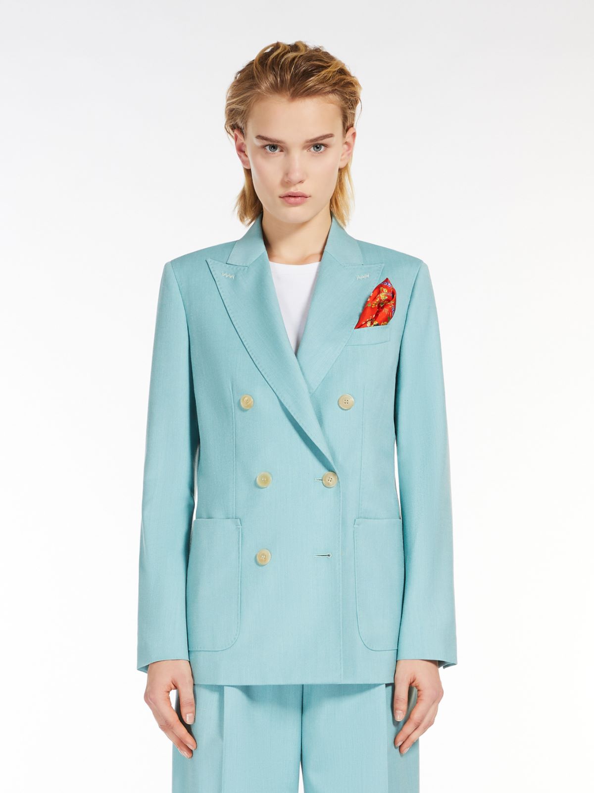 Wool, silk and mohair canvas blazer