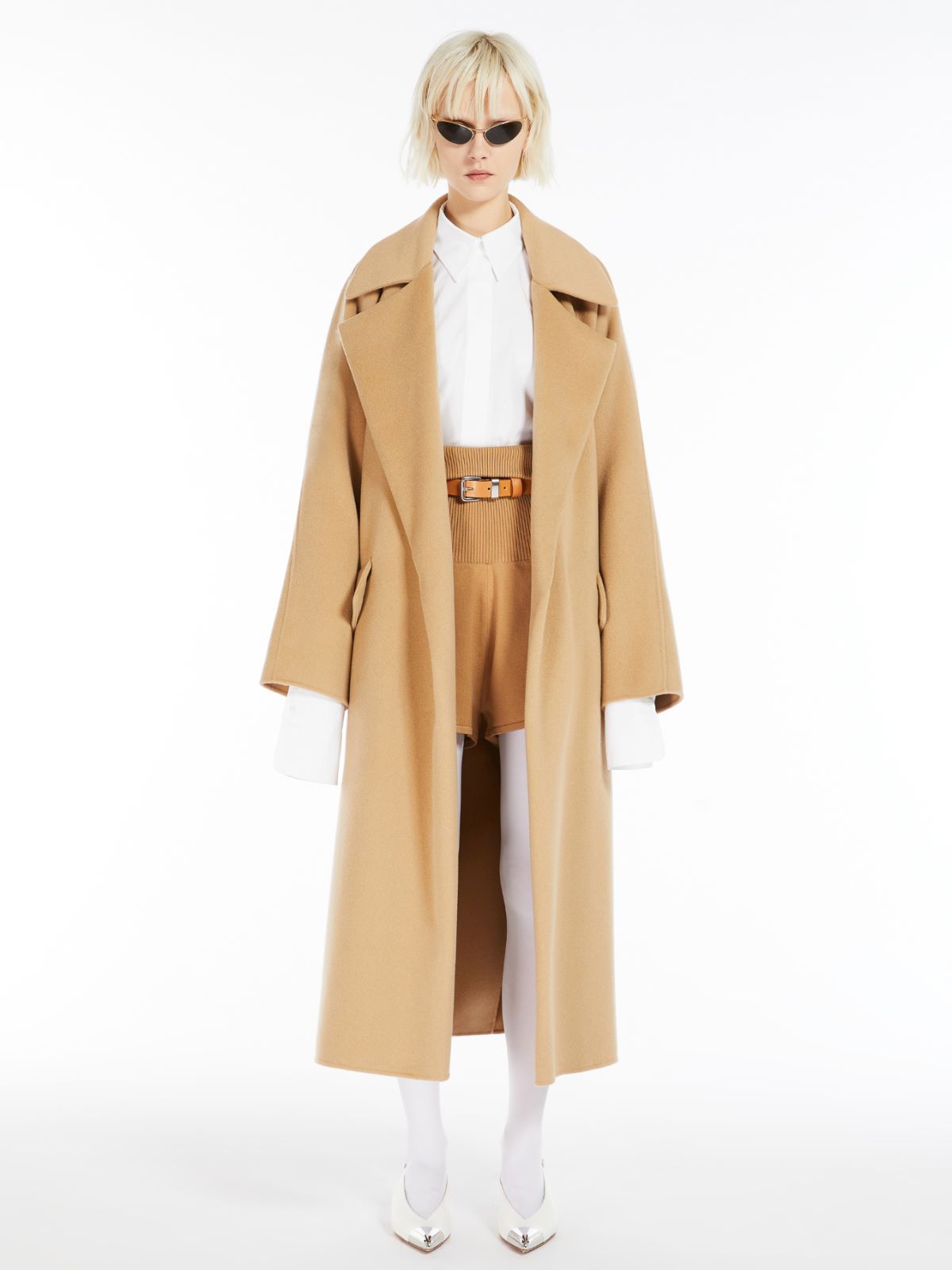 Cashmere-blend robe coat
