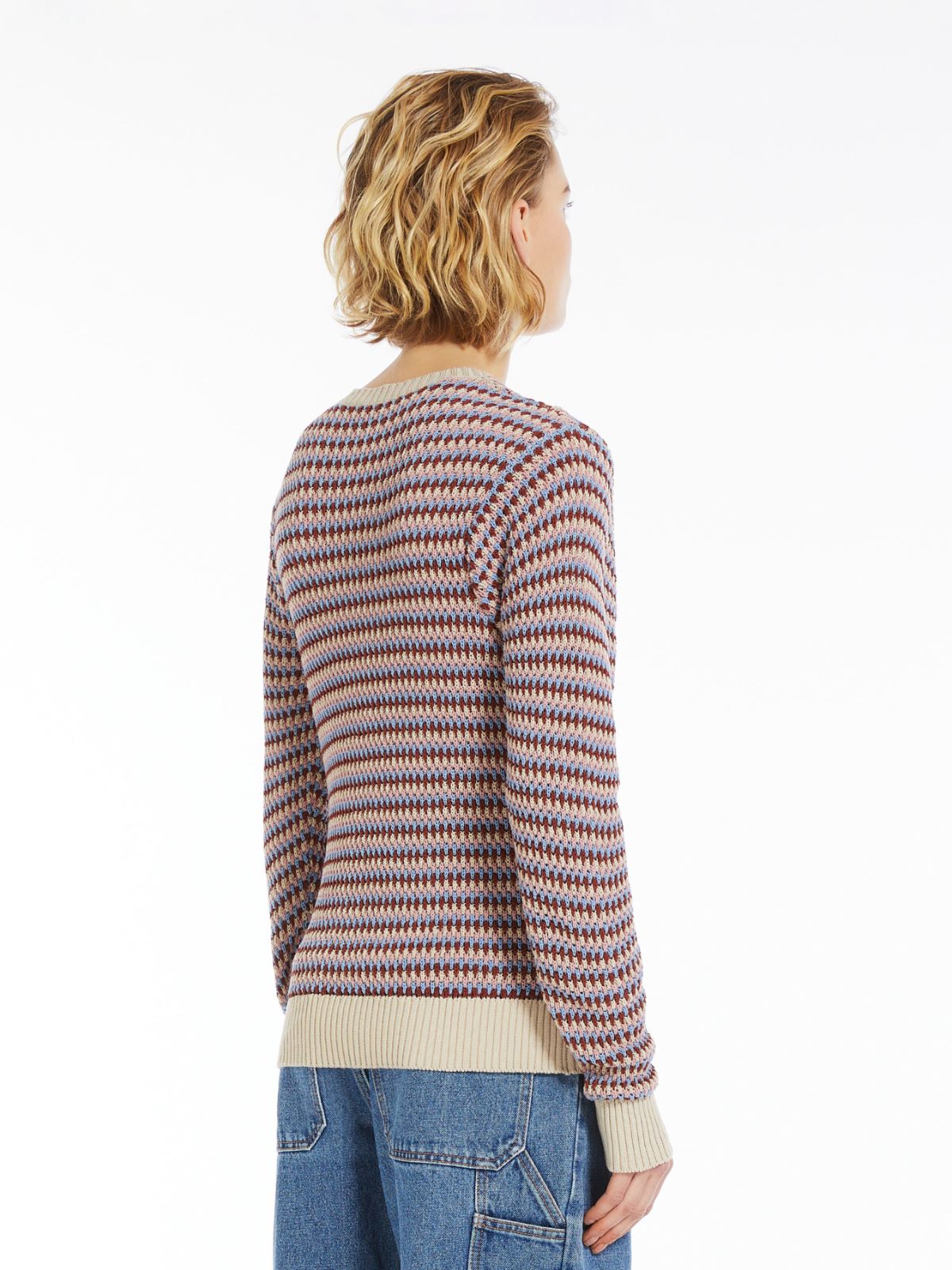 Striped cotton crew-neck sweater