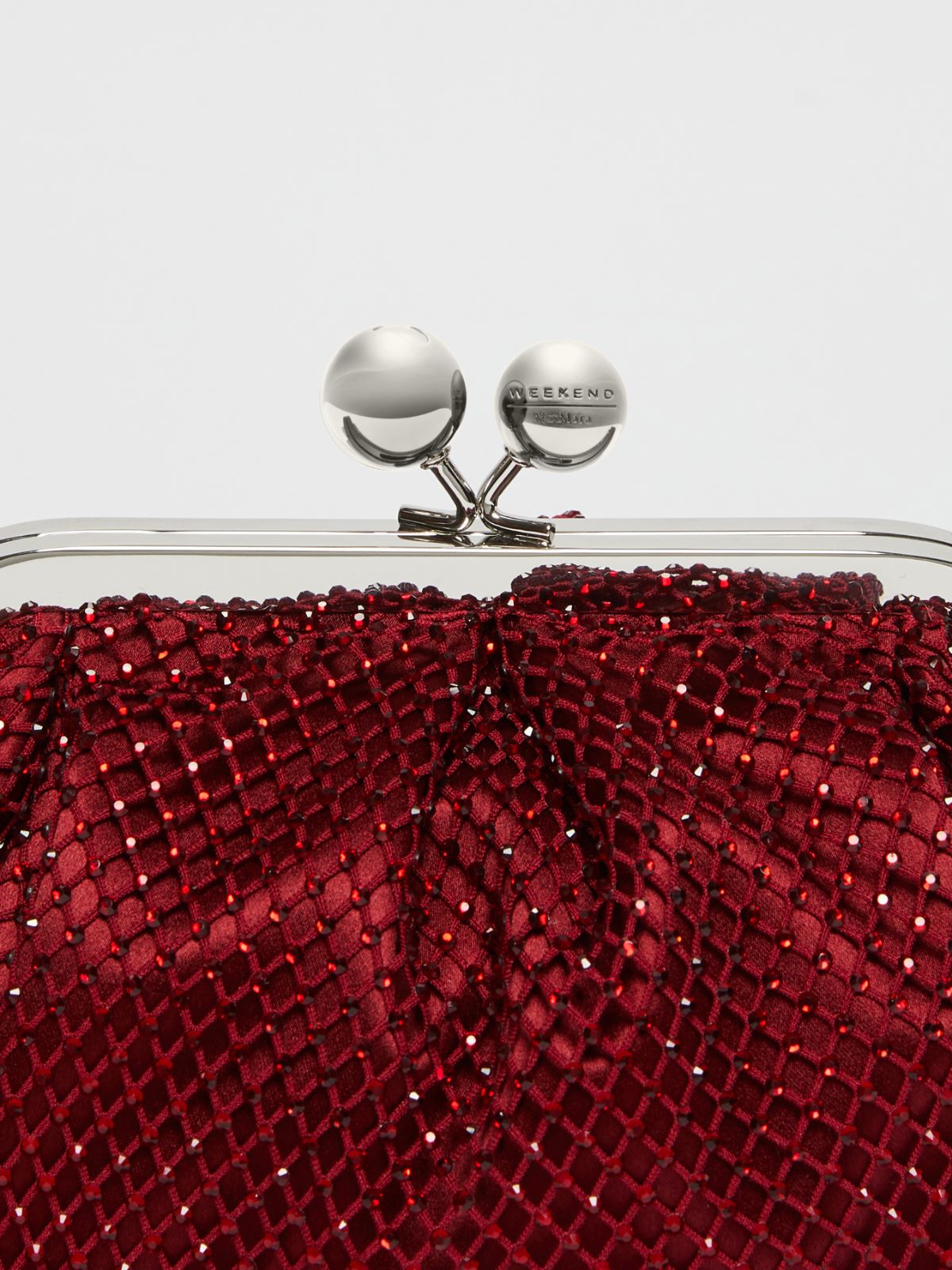 Small Pasticcino Bag in mesh and rhinestones