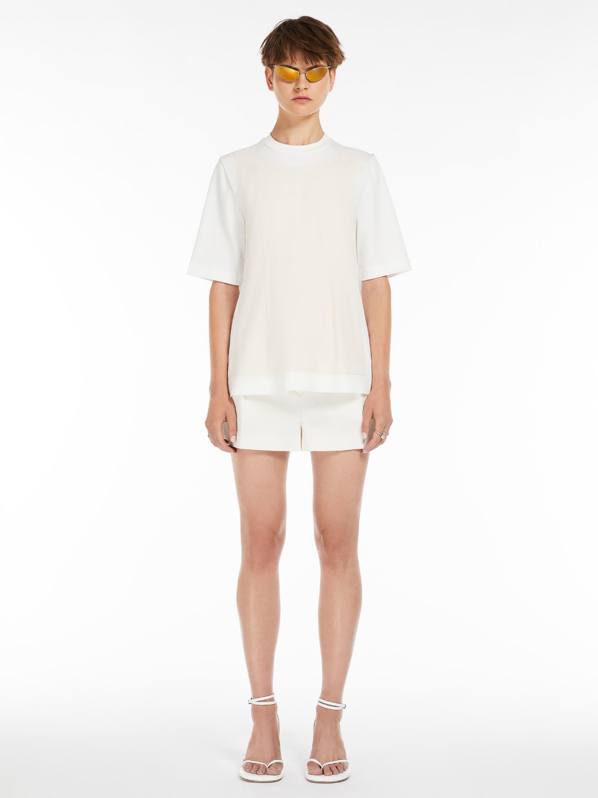 Washed cotton shorts