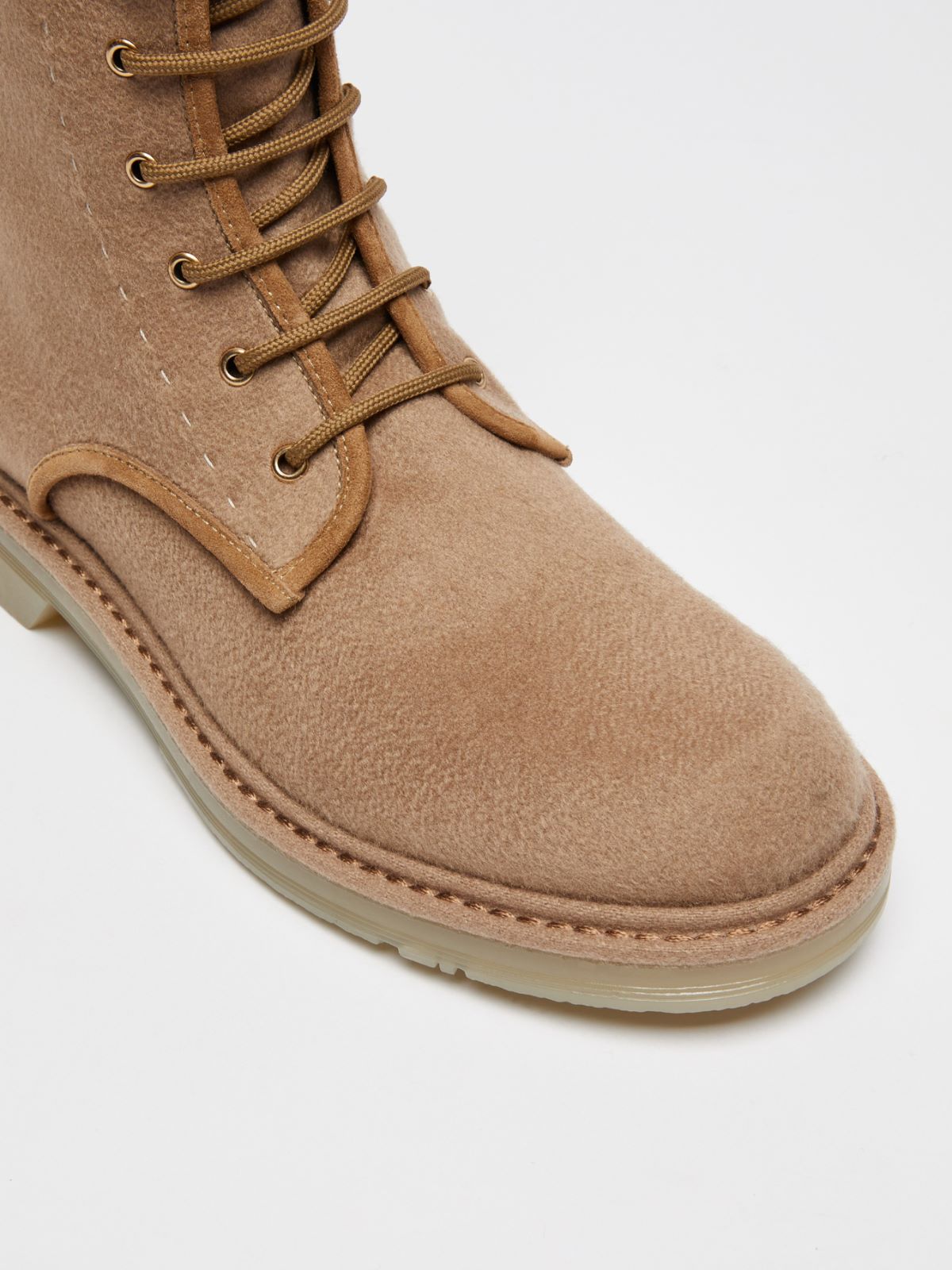 Cashmere combat boots