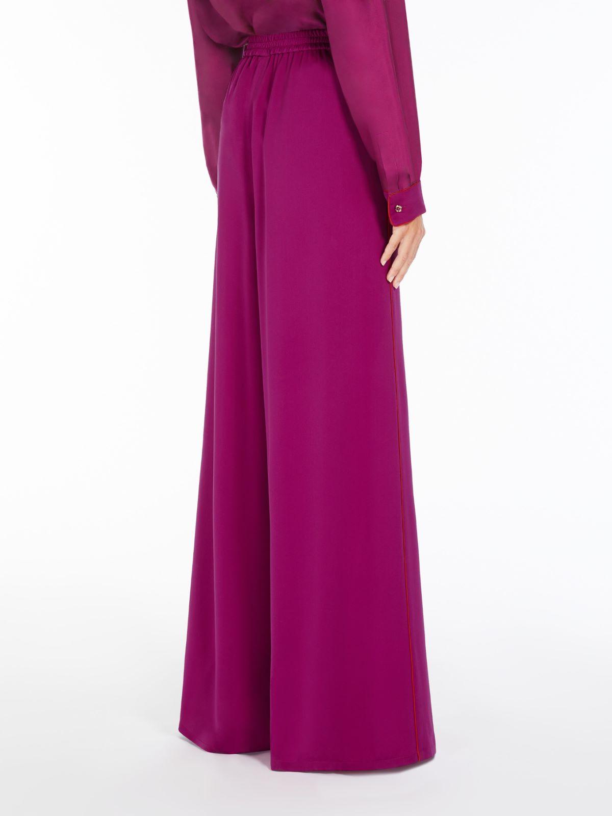 Silk wide-leg trousers