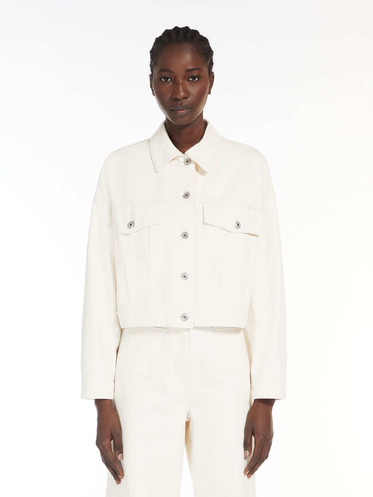 Cotton bull denim cropped jacket