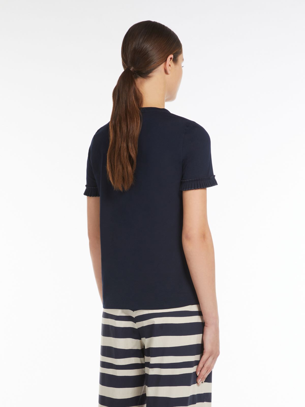 Ruched cotton jersey T-shirt