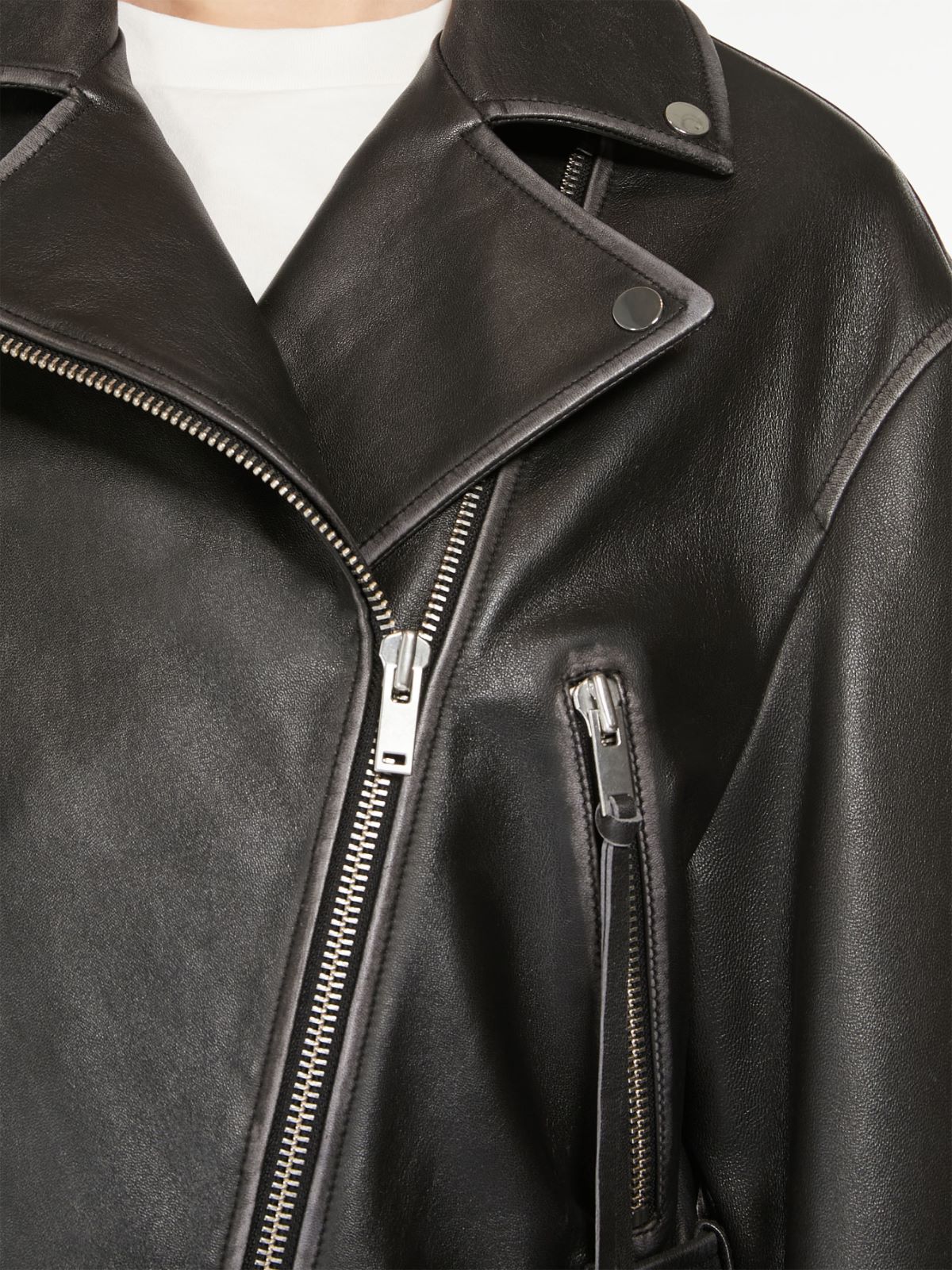 Leather biker jacket