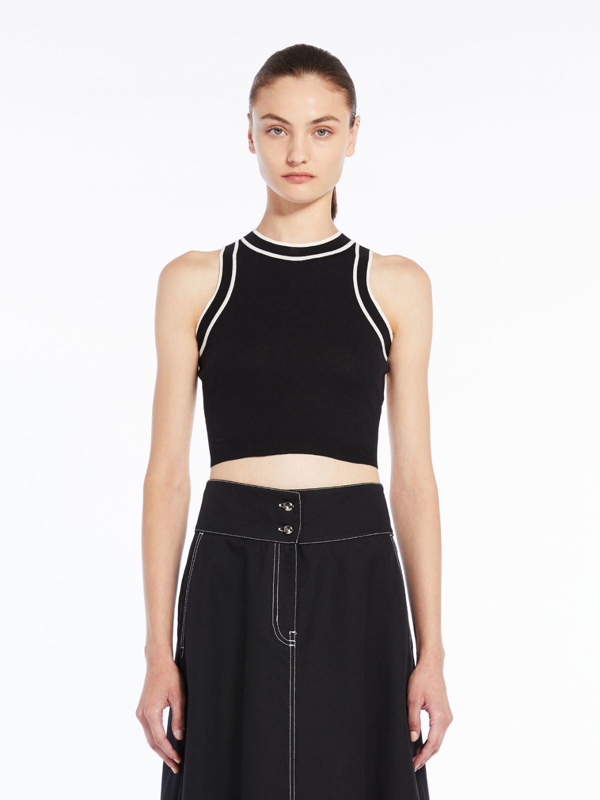 Crop top in polished cotton