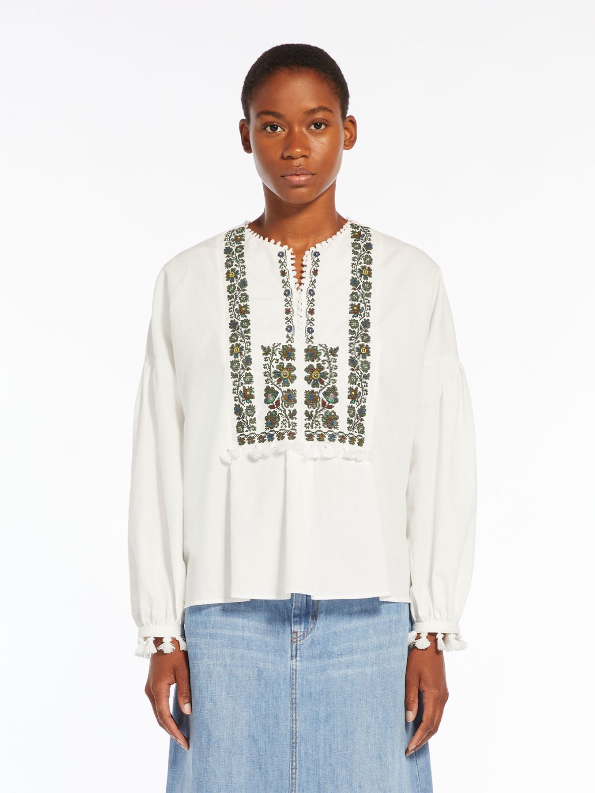 Cotton and linen canvas shirt