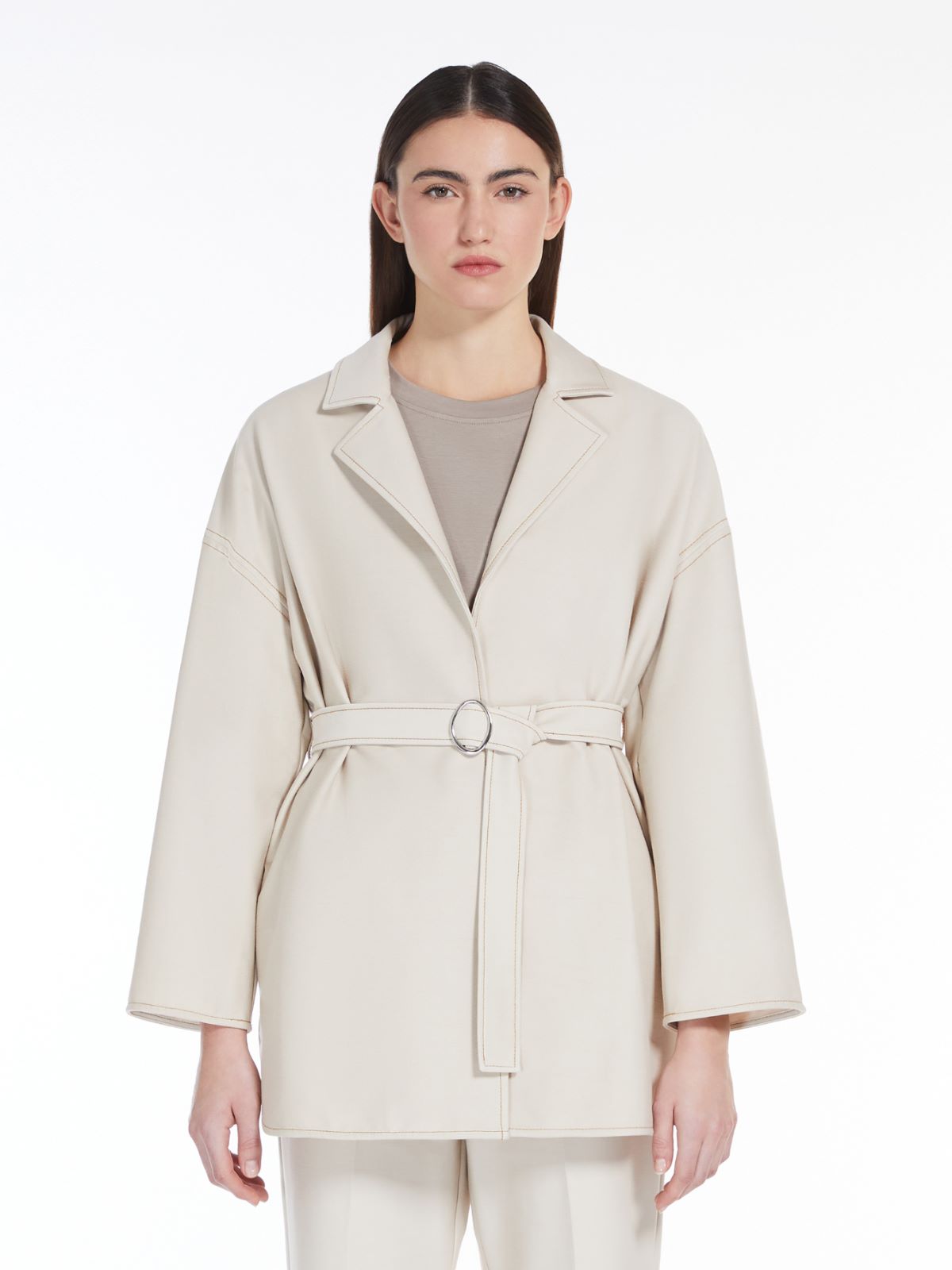 Jersey jacket with belt