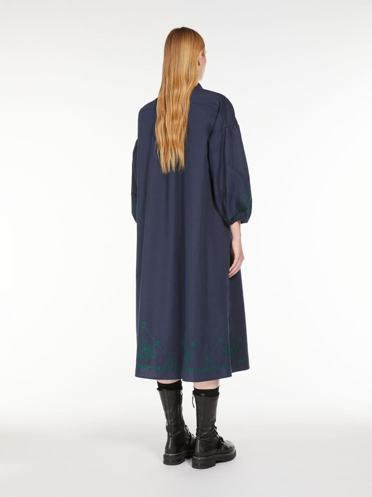 Cotton and linen shirt dress