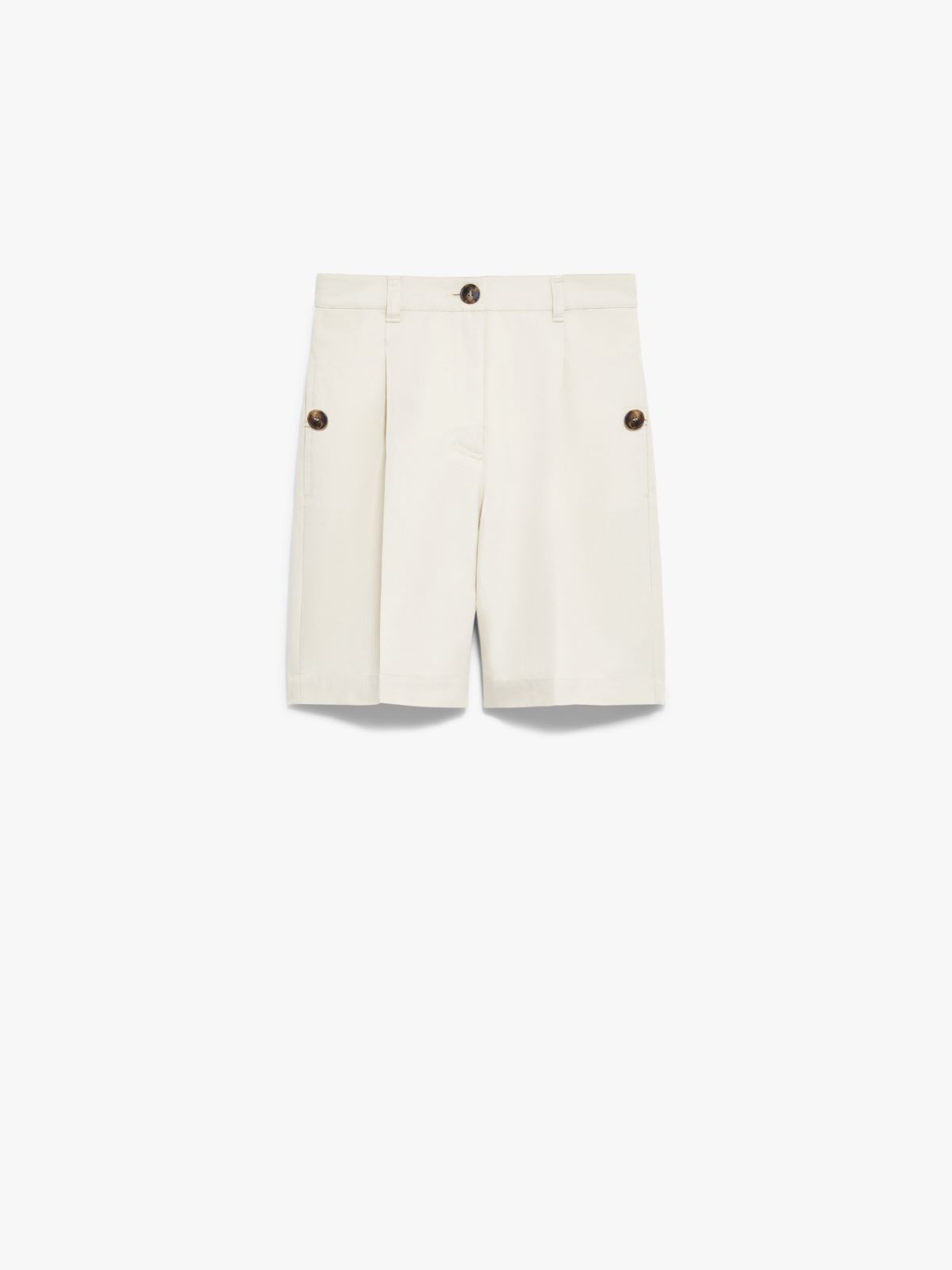 Cotton and linen canvas Bermuda shorts