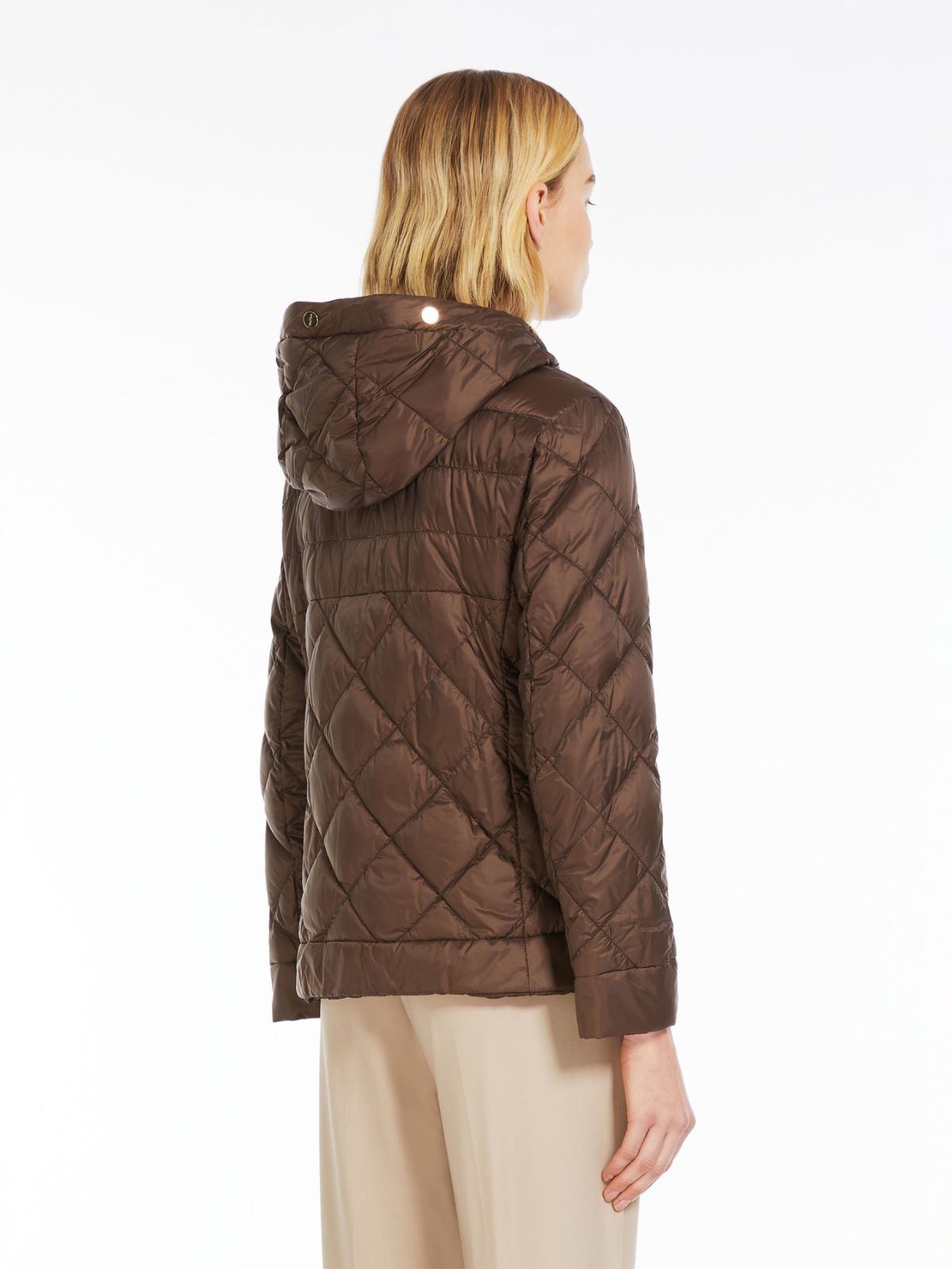 Reversible down jacket in water-resistant canvas