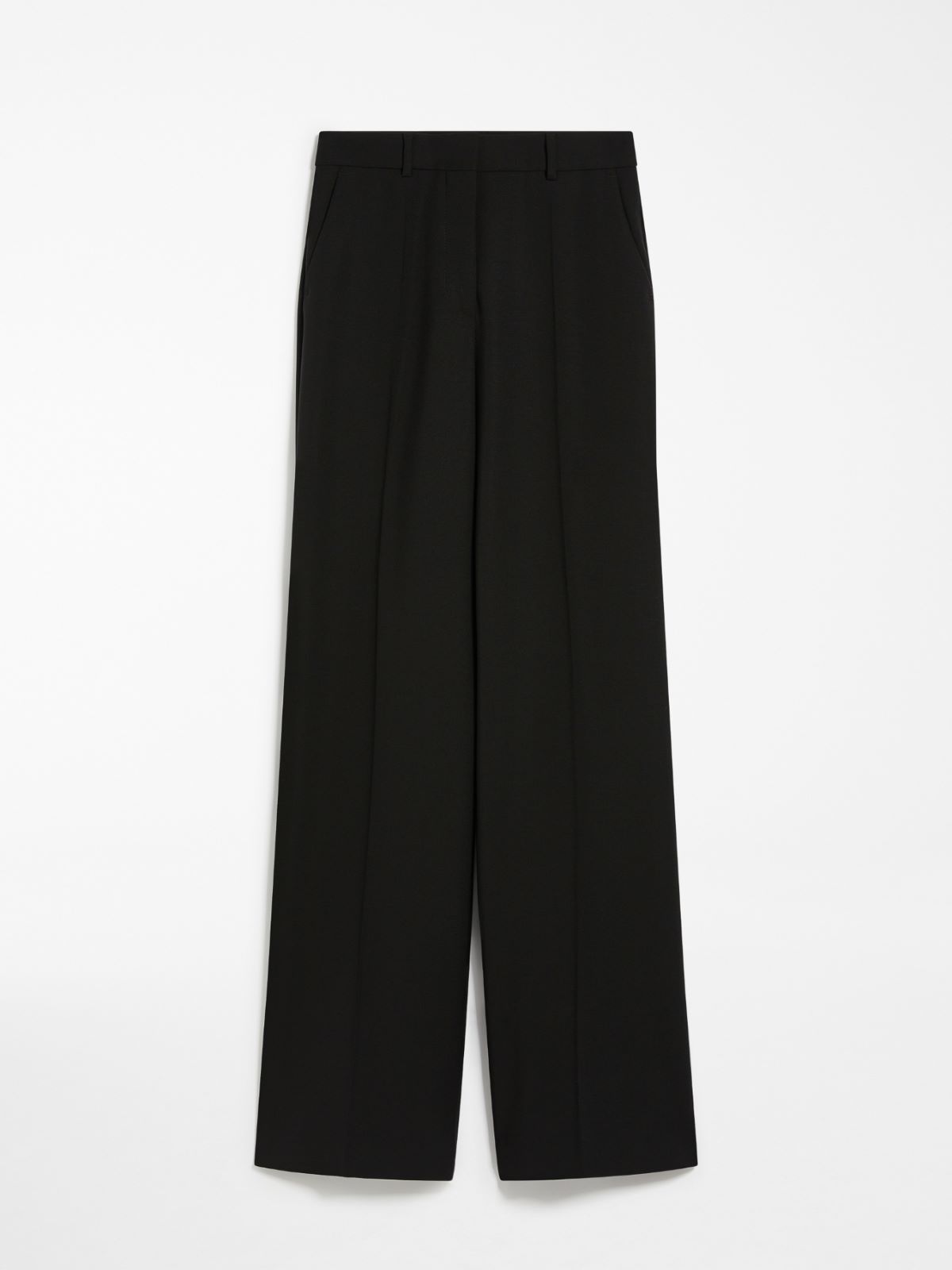 Flared stretch wool trousers