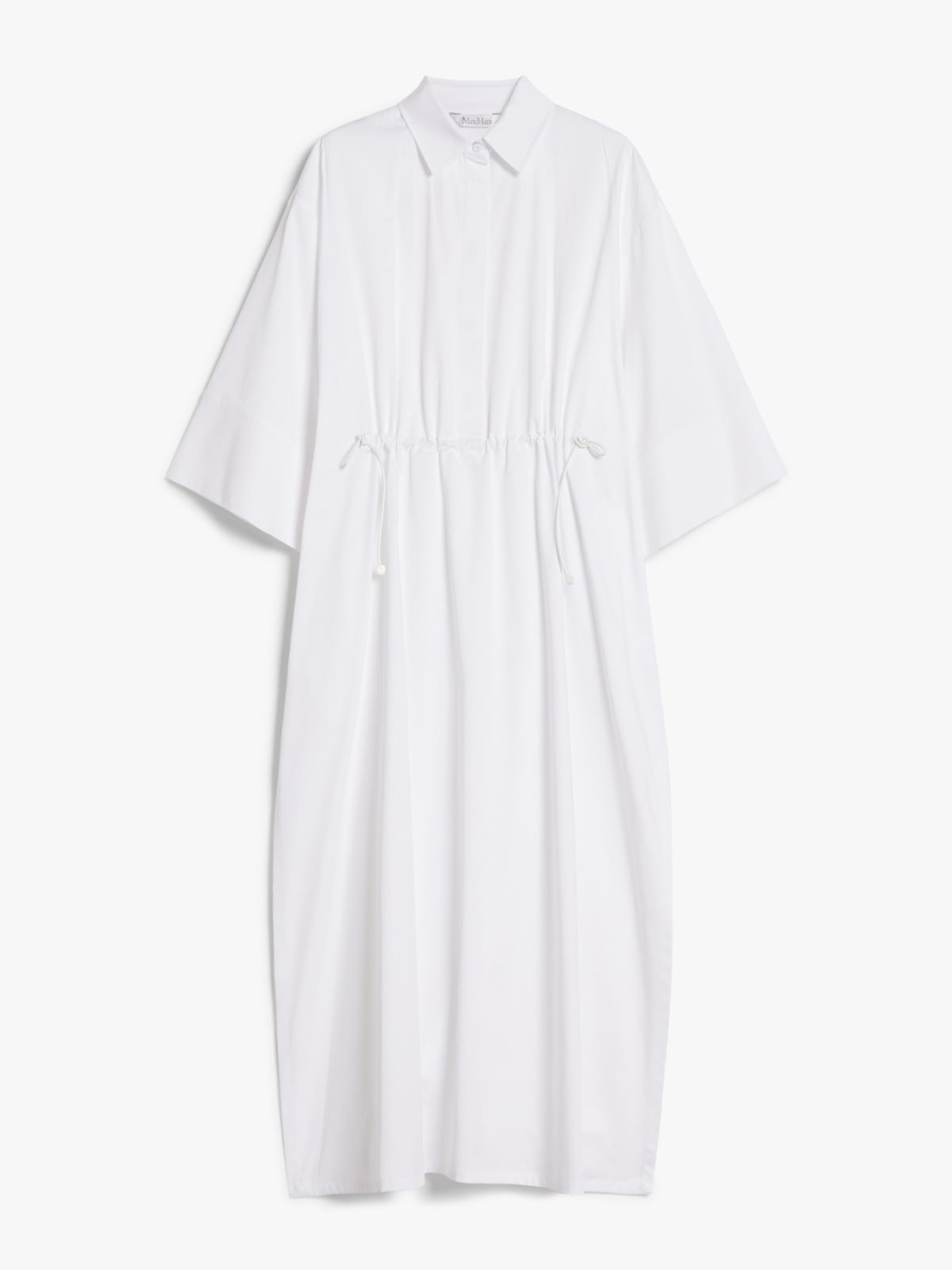 Cotton and silk dress with drawstring