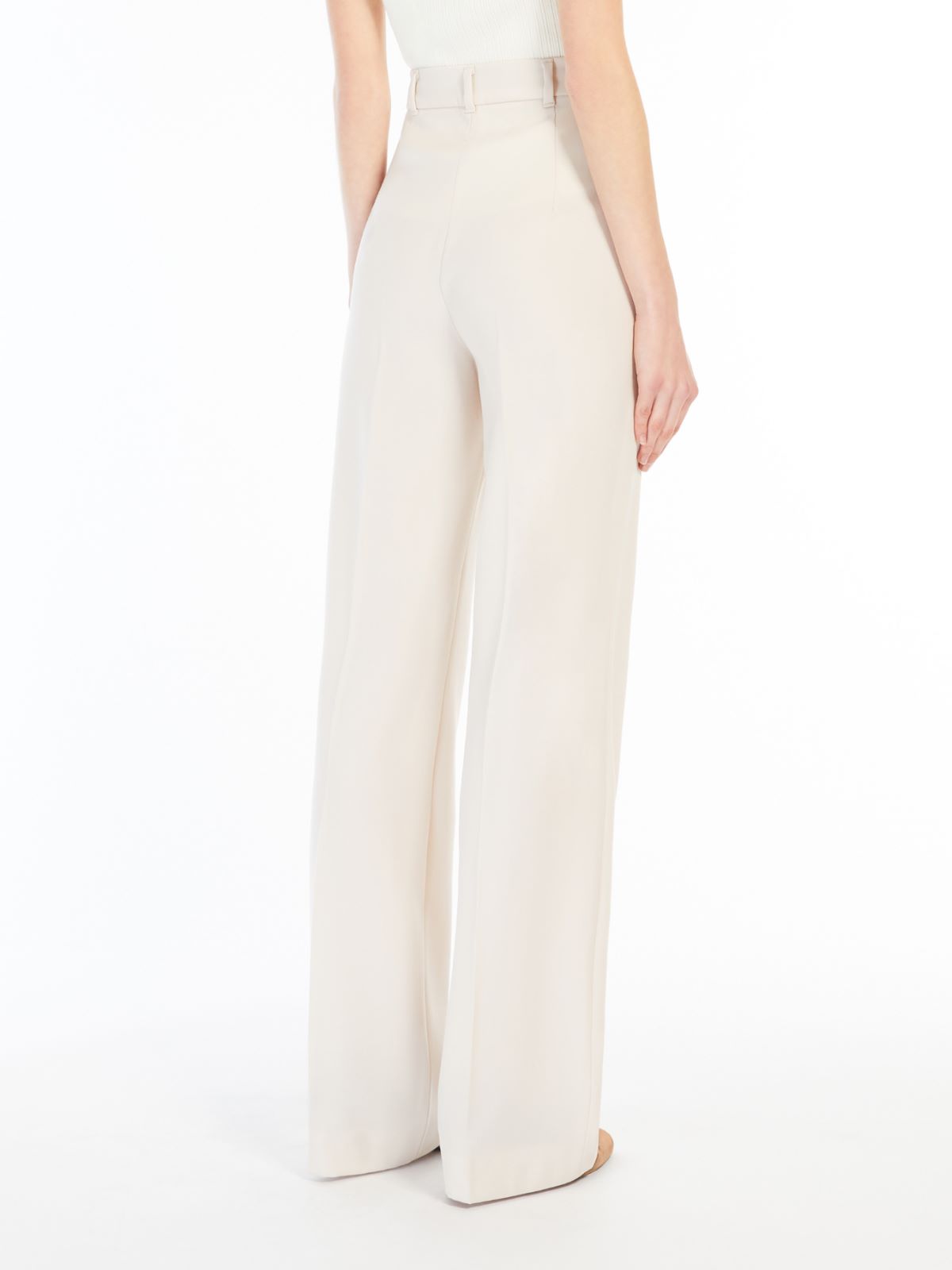 Wool crêpe satin trousers