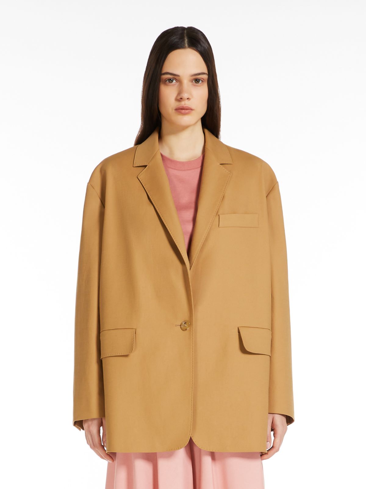 Oversize blazer in cotton canvas