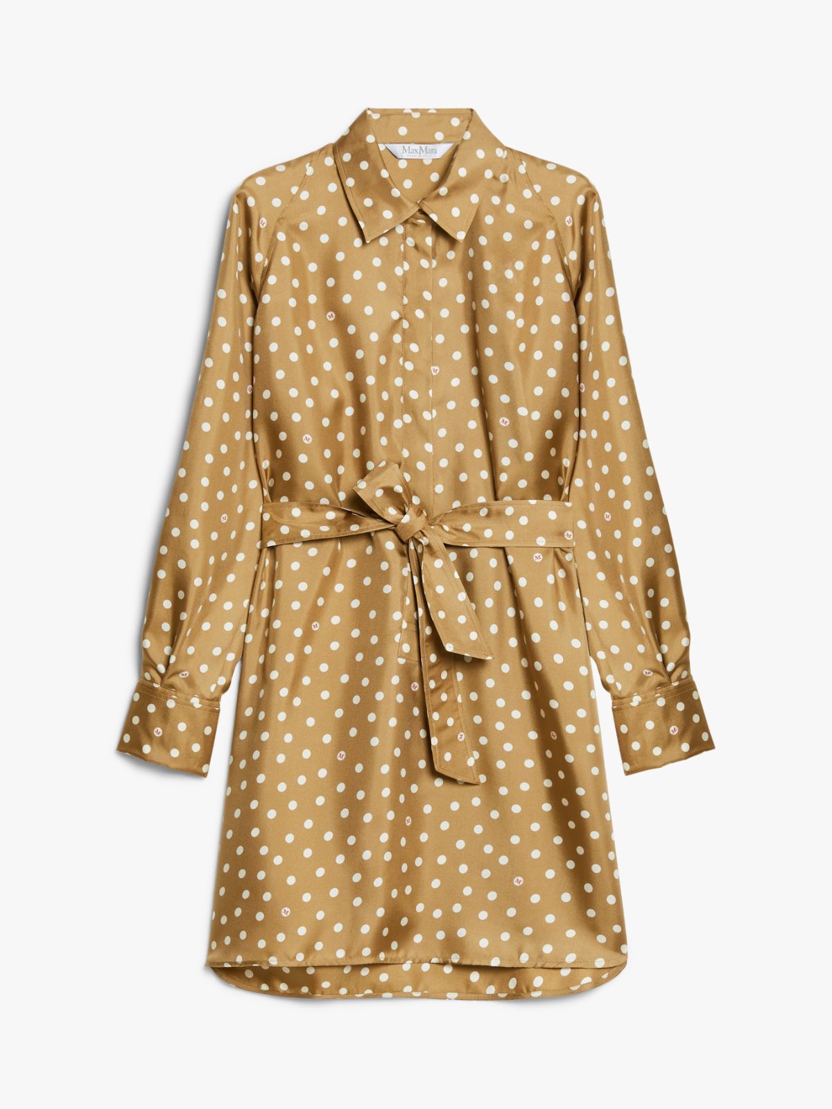 Printed silk shirt dress