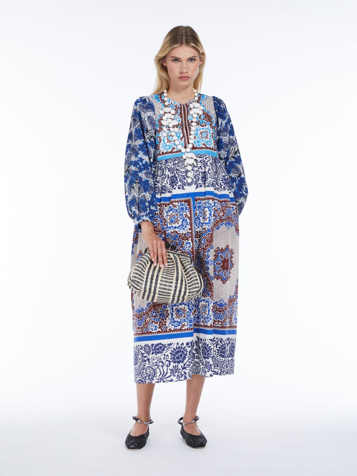 Medium raffia-look jacquard Pasticcino Bag