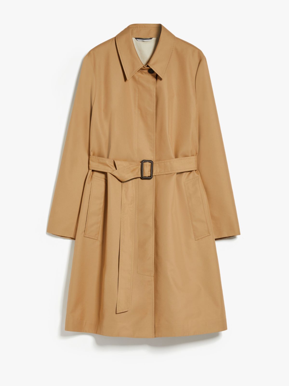 Single-breasted water-repellent gabardine trench coat