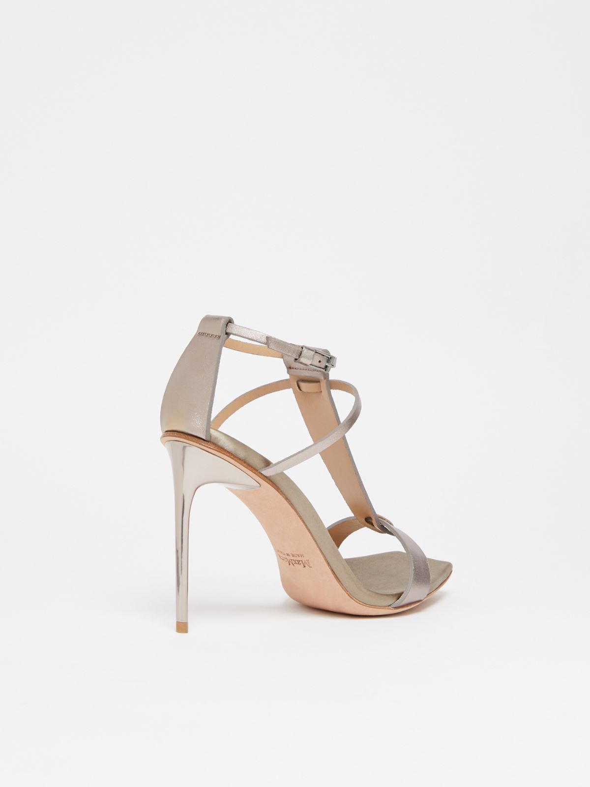 Metallic nappa leather sandals