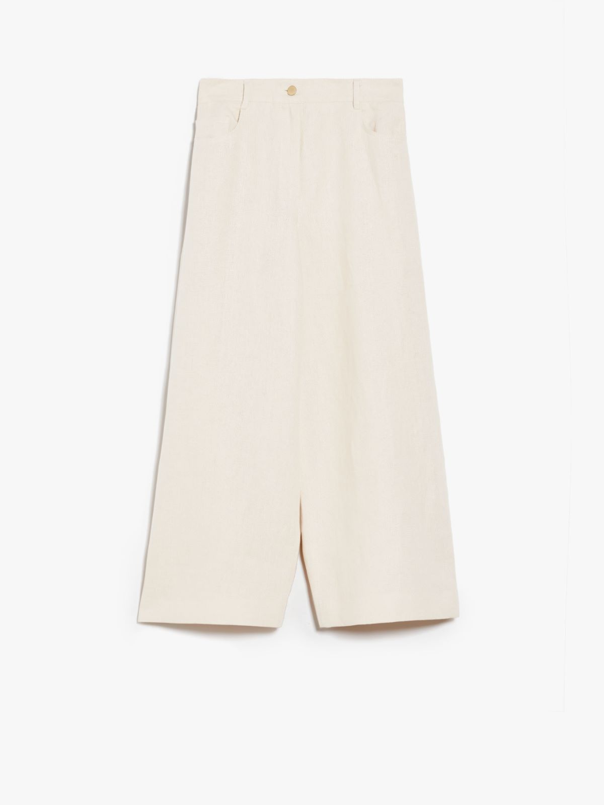Wide-fit linen canvas trousers
